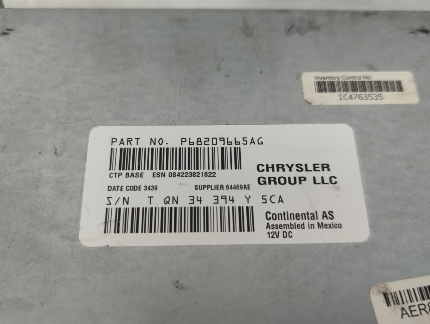 2018-2020 Dodge Journey Radio AM FM Cd Player Receiver Replacement P/N:P68209665AG Fits Fits 2018 2019 2020 OEM Used Auto Pa