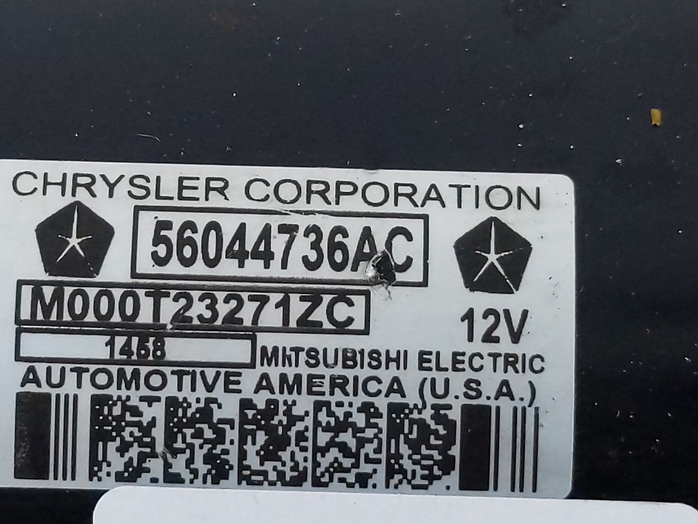 2019 Dodge Ram 1500 Car Starter Motor Solenoid OEM P/N:56044736AC Fits OEM Used Auto Parts - Oemusedautoparts1.com