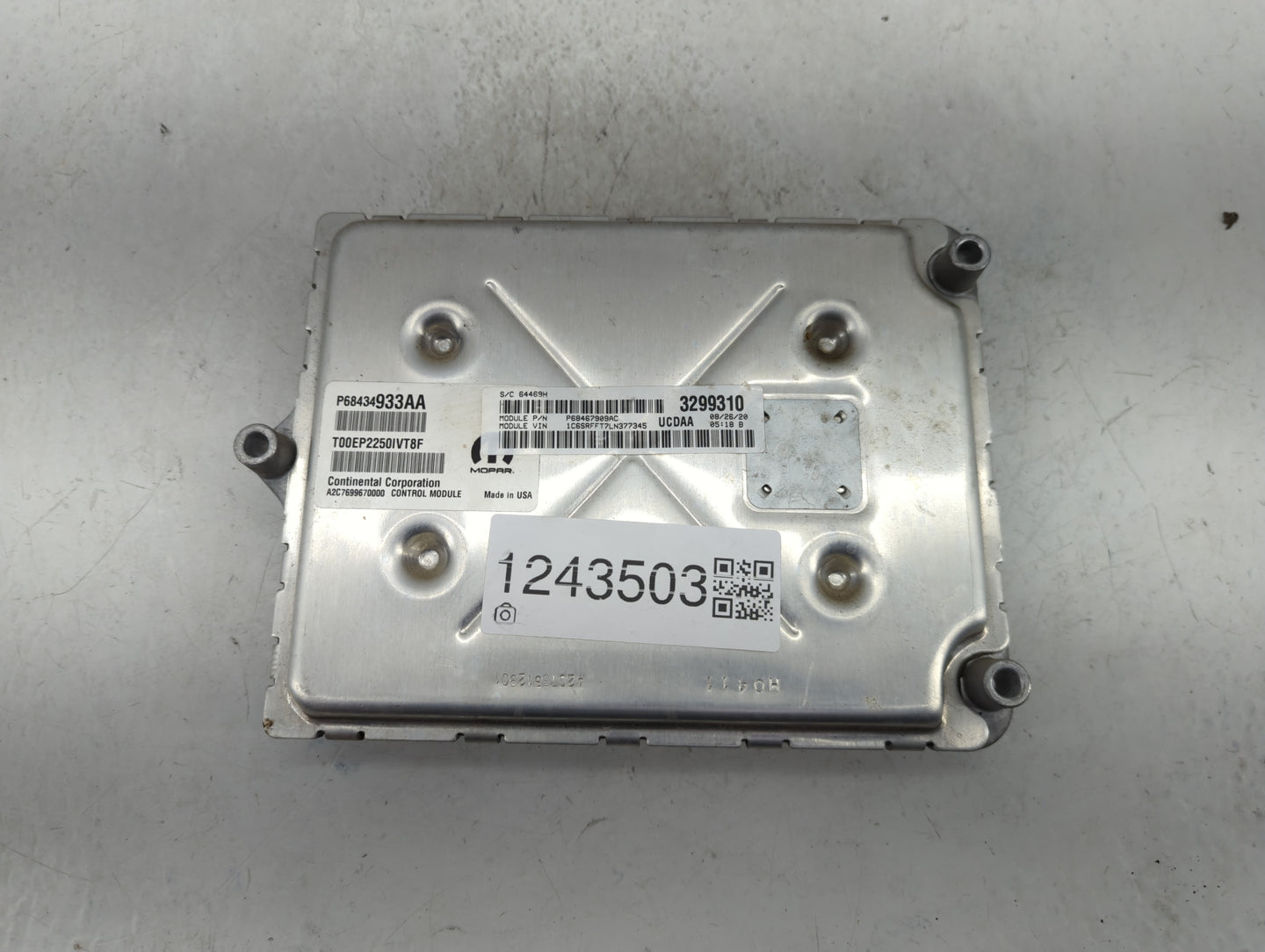 2019 Dodge Ram 1500 PCM Engine Control Computer ECU ECM PCU OEM P/N:68434933AA Fits OEM Used Auto Parts - Oemusedautoparts1.