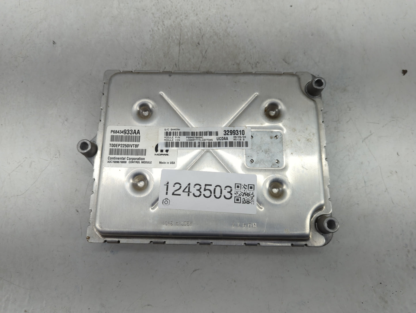 2019 Dodge Ram 1500 PCM Engine Control Computer ECU ECM PCU OEM P/N:68434933AA Fits OEM Used Auto Parts - Oemusedautoparts1.