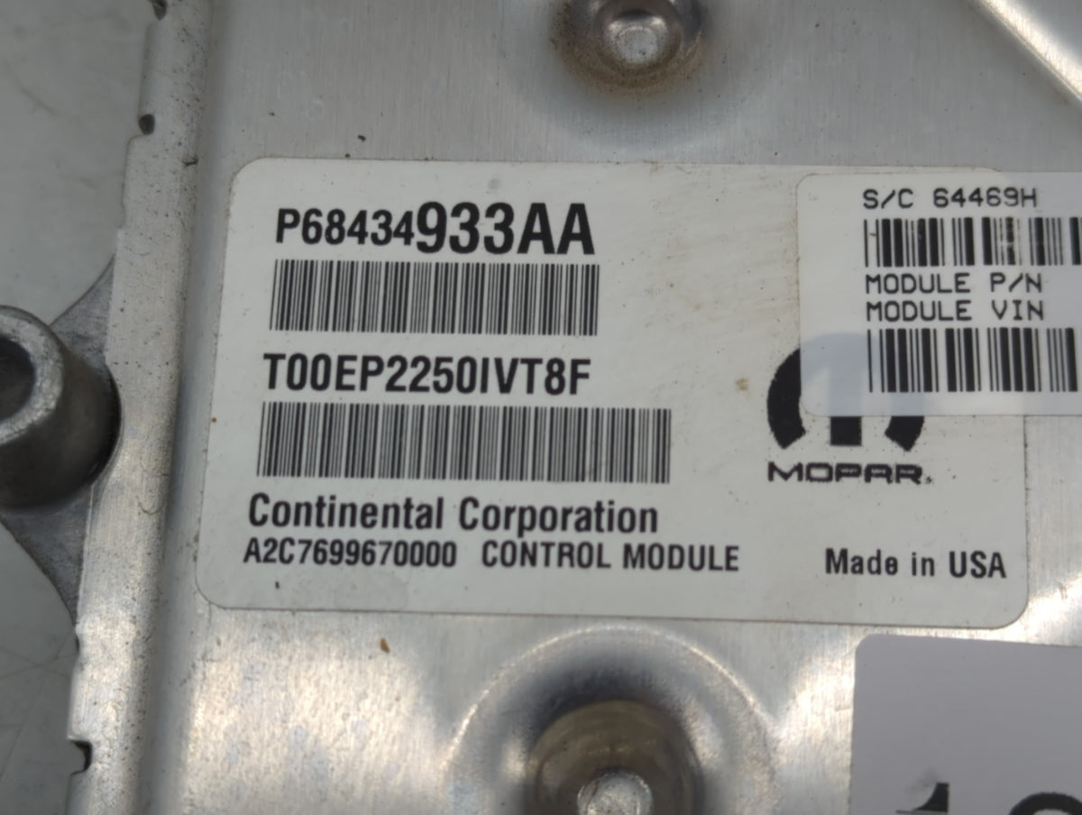 2019 Dodge Ram 1500 PCM Engine Control Computer ECU ECM PCU OEM P/N:68434933AA OEM Used Auto Parts - Oemusedautoparts1.com