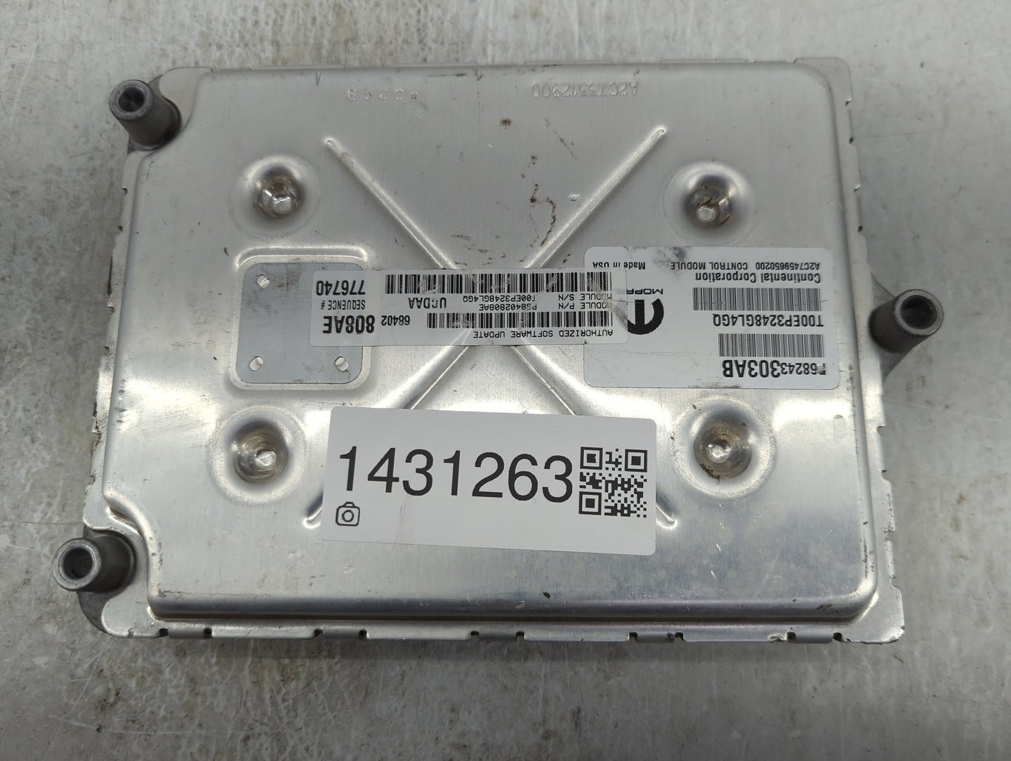 2019 Dodge Ram 1500 PCM Engine Control Computer ECU ECM PCU OEM P/N:P68243303AB 68243303AB Fits Fits 2016 2017 2018 2020 OEM