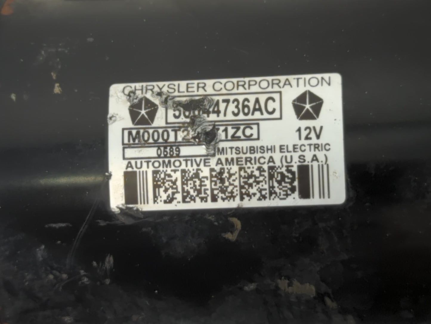 2019 Dodge Ram 1500 Car Starter Motor Solenoid OEM P/N:M000T23271ZC 56044736AC Fits OEM Used Auto Parts - Oemusedautoparts1.