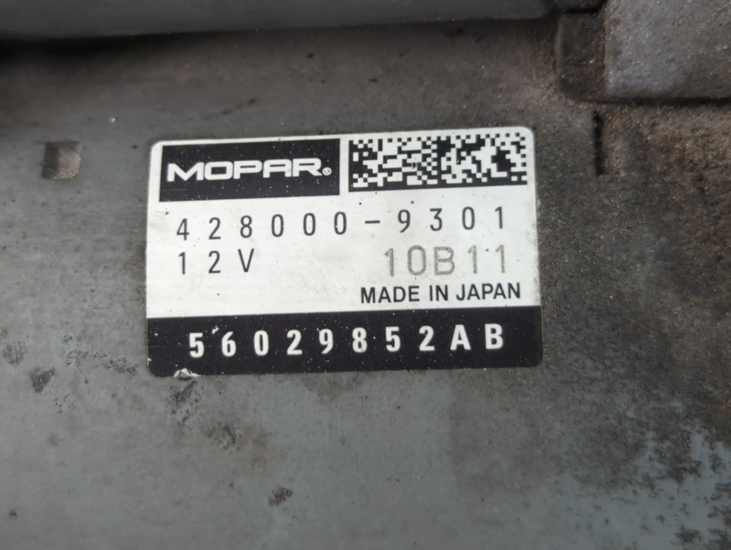 2019 Dodge Ram 1500 Car Starter Motor Solenoid OEM P/N:428000-9301 56029852AB Fits OEM Used Auto Parts - Oemusedautoparts1.c