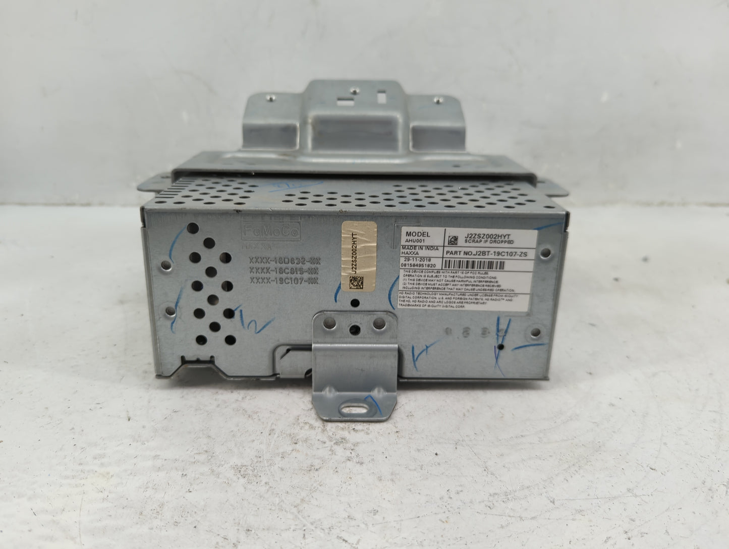 2018-2020 Ford Ecosport Radio AM FM Cd Player Receiver Replacement P/N:J2BT-19C107-ZS Fits Fits 2018 2019 2020 OEM Used Auto