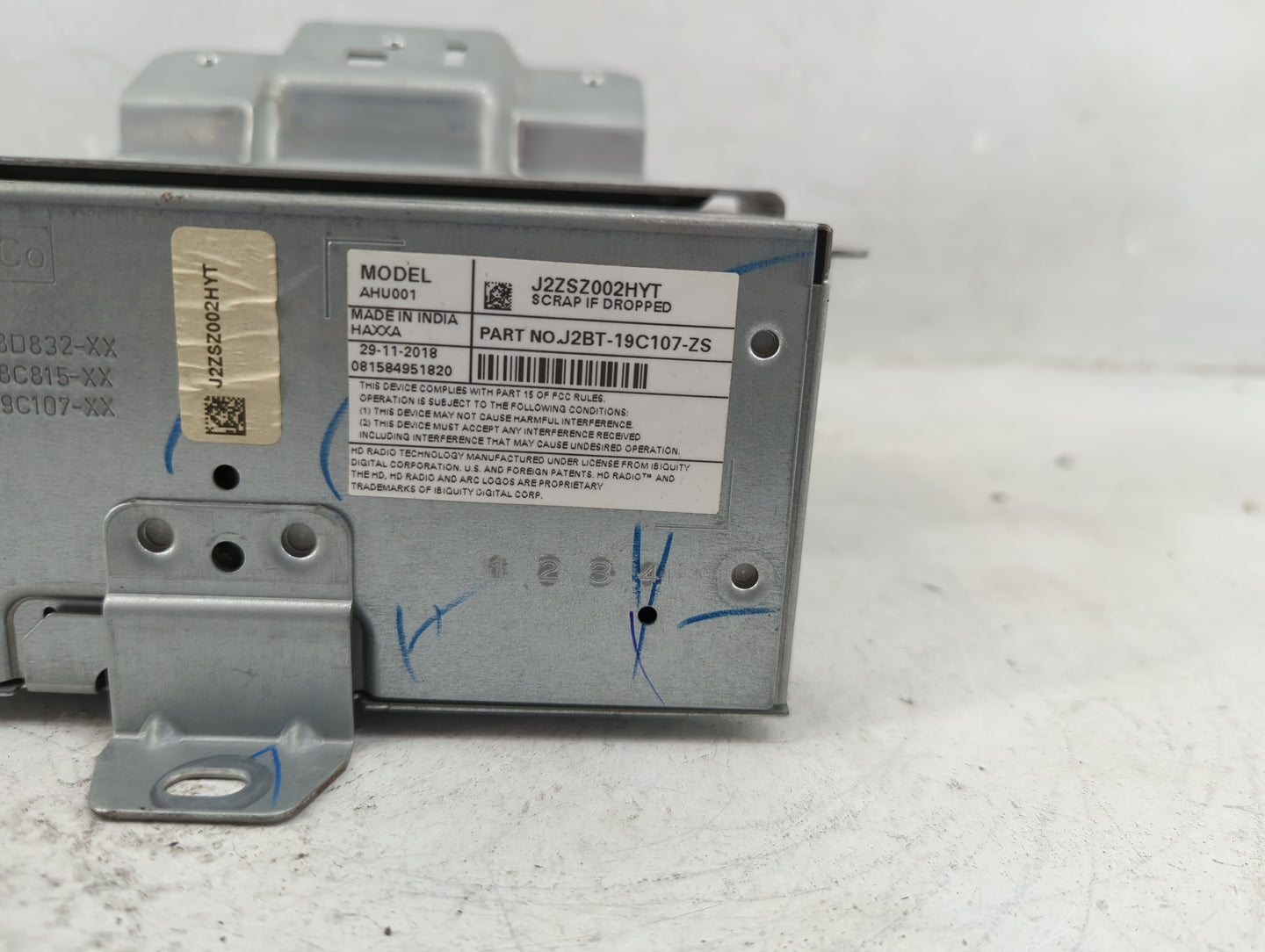 2018-2020 Ford Ecosport Radio AM FM Cd Player Receiver Replacement P/N:J2BT-19C107-ZS Fits Fits 2018 2019 2020 OEM Used Auto