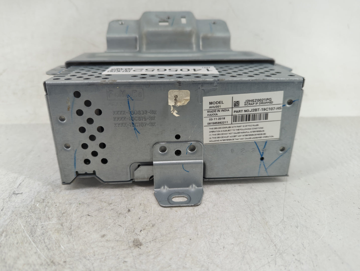 2018-2019 Ford Ecosport Radio AM FM Cd Player Receiver Replacement P/N:J2BT-19C107-HS Fits Fits 2018 2019 OEM Used Auto Part