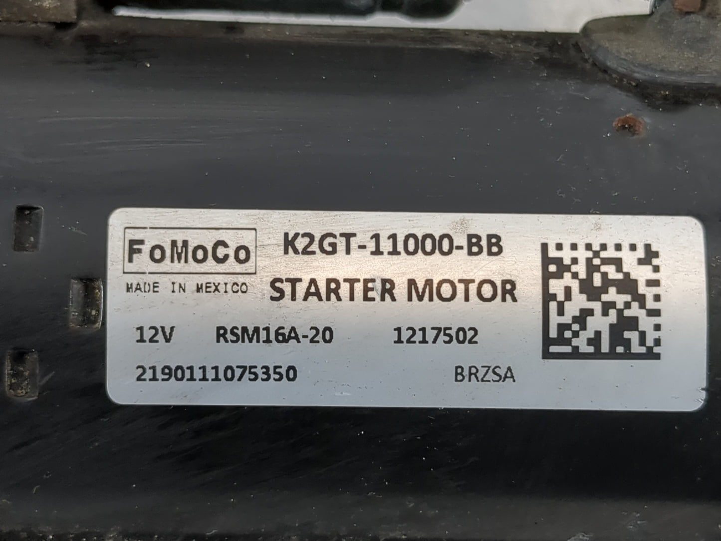 2019-2020 Ford Edge Car Starter Motor Solenoid OEM P/N:K2GT-11000-BB Fits Fits 2019 2020 2021 2022 OEM Used Auto Parts - Oem