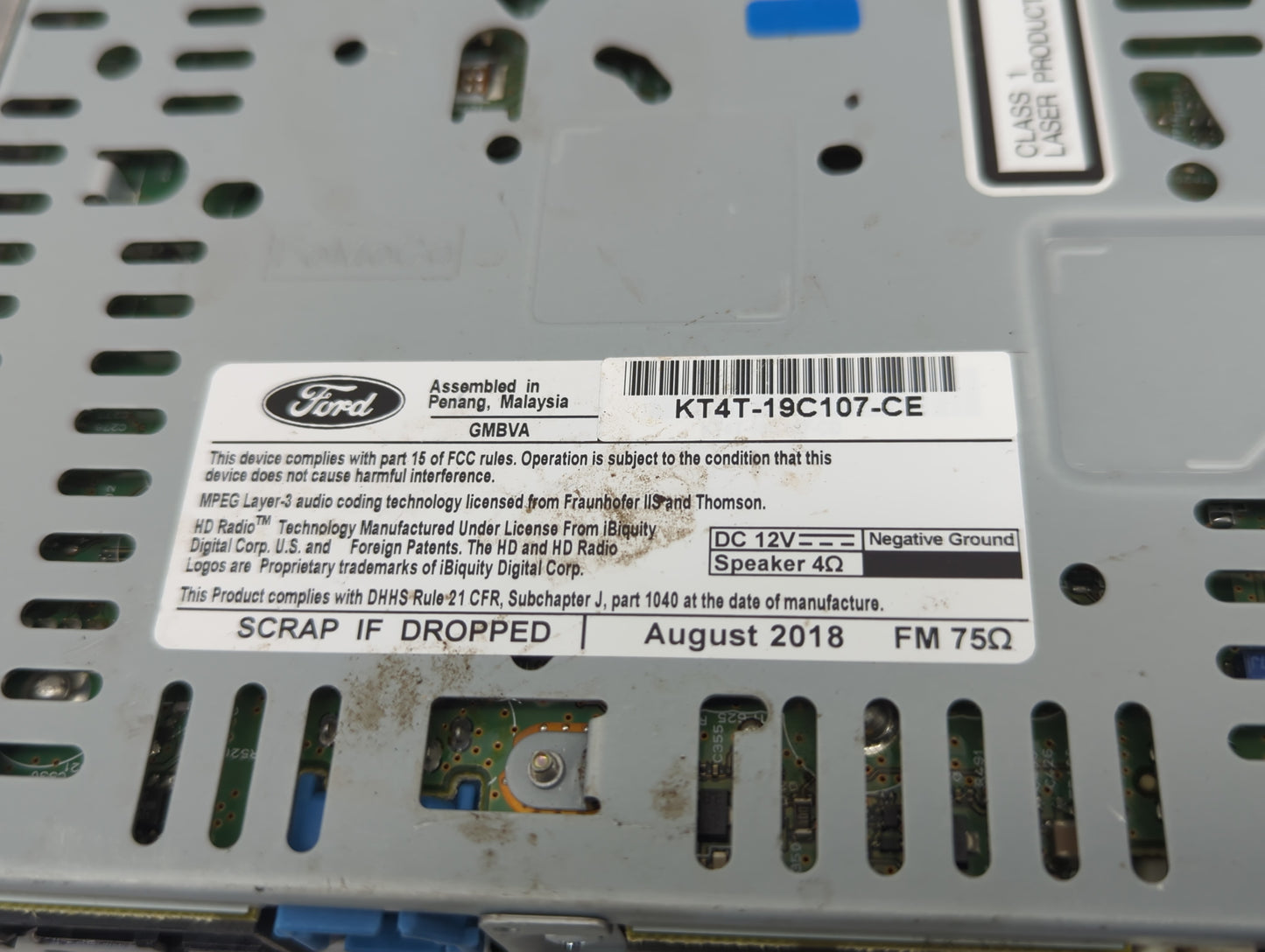 2019 Ford Edge Radio AM FM Cd Player Receiver Replacement P/N:KT4T-19C107-CE Fits OEM Used Auto Parts - Oemusedautoparts1.co
