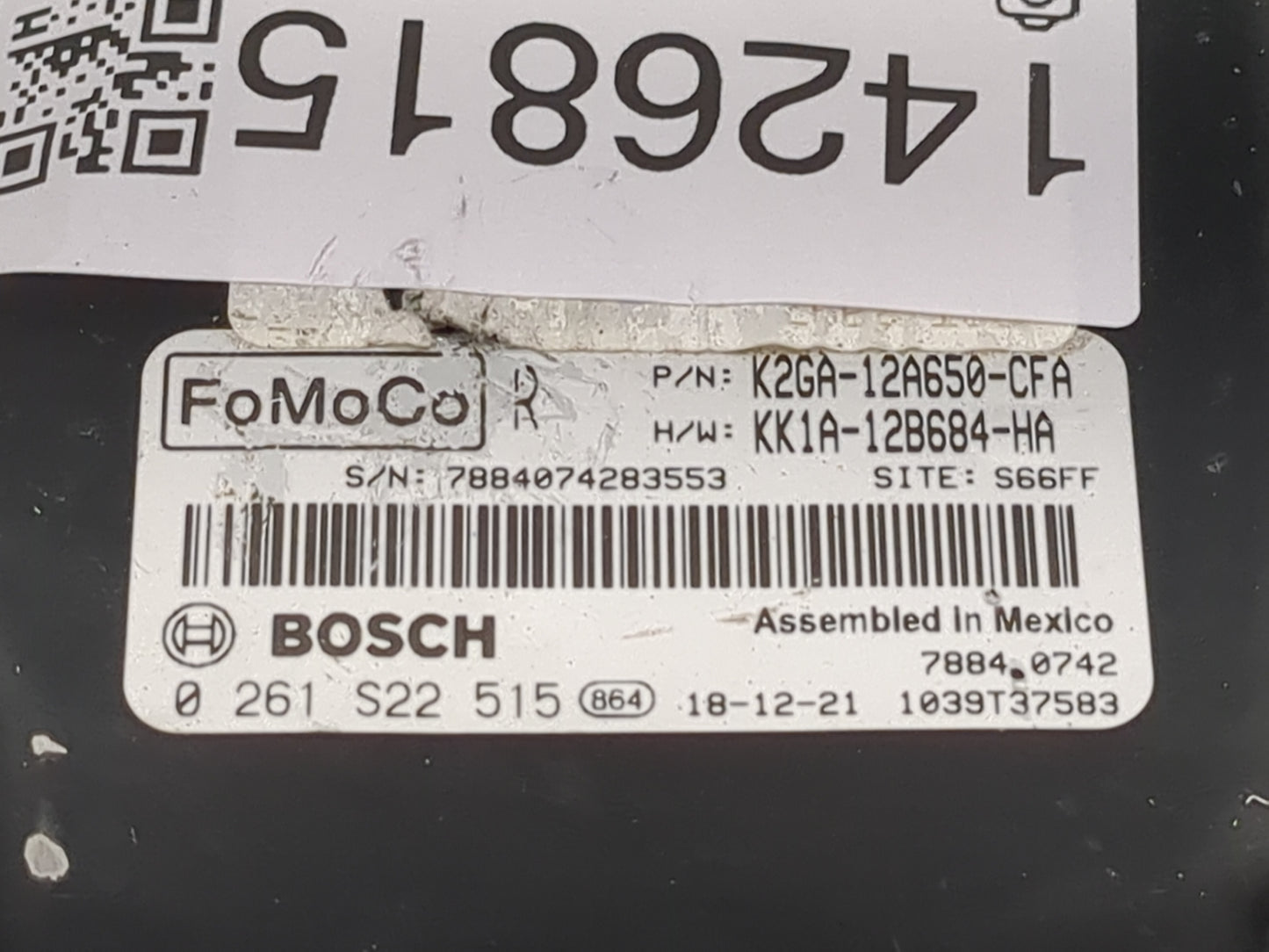 2019 Ford Edge PCM Engine Control Computer ECU ECM PCU OEM P/N:K2GA-12A650-CFA KK1A-12B684-HA, 0261S22515 Fits Fits 2020 202