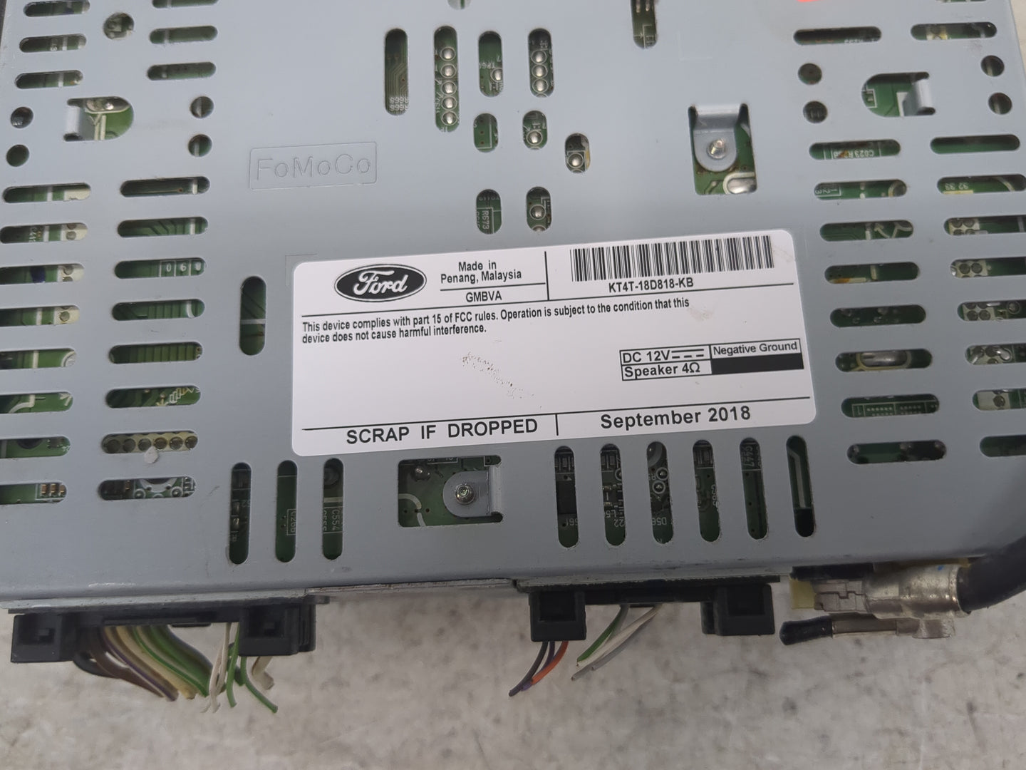 2019 Ford Edge Radio AM FM Cd Player Receiver Replacement P/N:KT4T-18D818-KB Fits OEM Used Auto Parts - Oemusedautoparts1.co