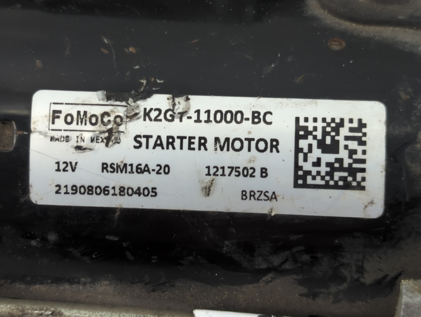 2019-2020 Ford Edge Car Starter Motor Solenoid OEM P/N:K2GT-11000-BC Fits Fits 2019 2020 2021 2022 OEM Used Auto Parts - Oem