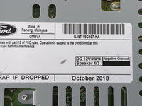 2019 Ford Escape Radio AM FM Cd Player Receiver Replacement P/N:GJ5T-19C107-KA Fits OEM Used Auto Parts - Oemusedautoparts1.