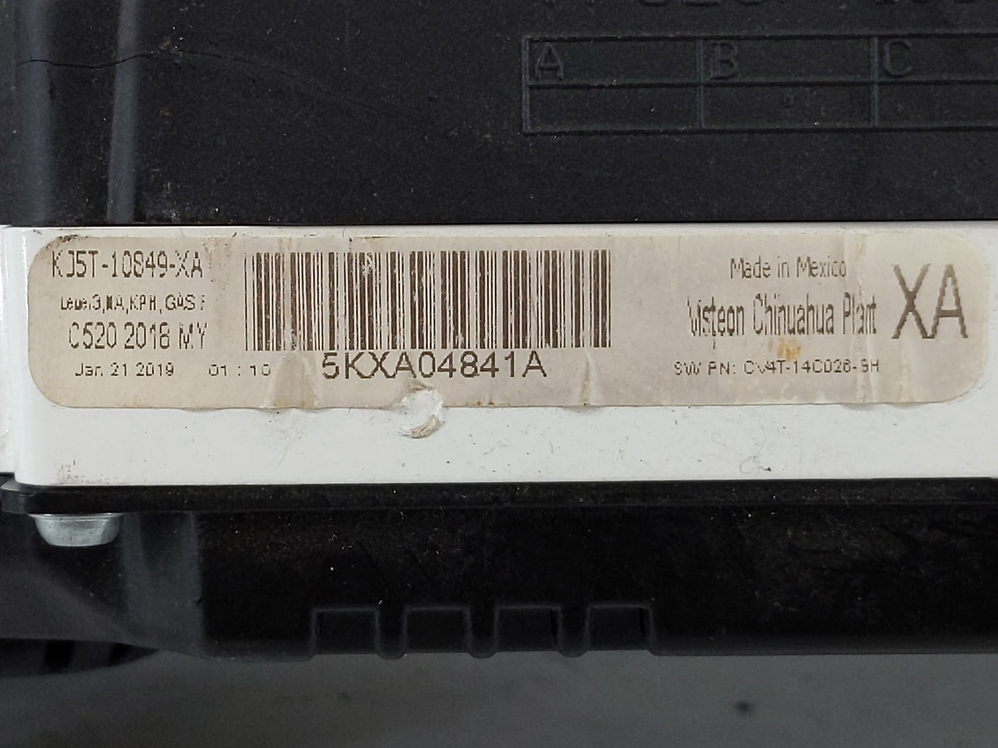 2019 Ford Escape Instrument Cluster Speedometer Gauges P/N:KJ5T-10849-XA Fits OEM Used Auto Parts - Oemusedautoparts1.com
