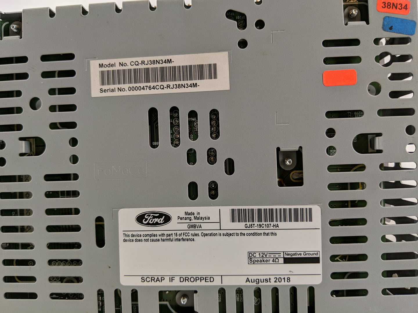 2019 Ford Escape Radio AM FM Cd Player Receiver Replacement P/N:GJ5T-19C107-HA Fits OEM Used Auto Parts - Oemusedautoparts1.