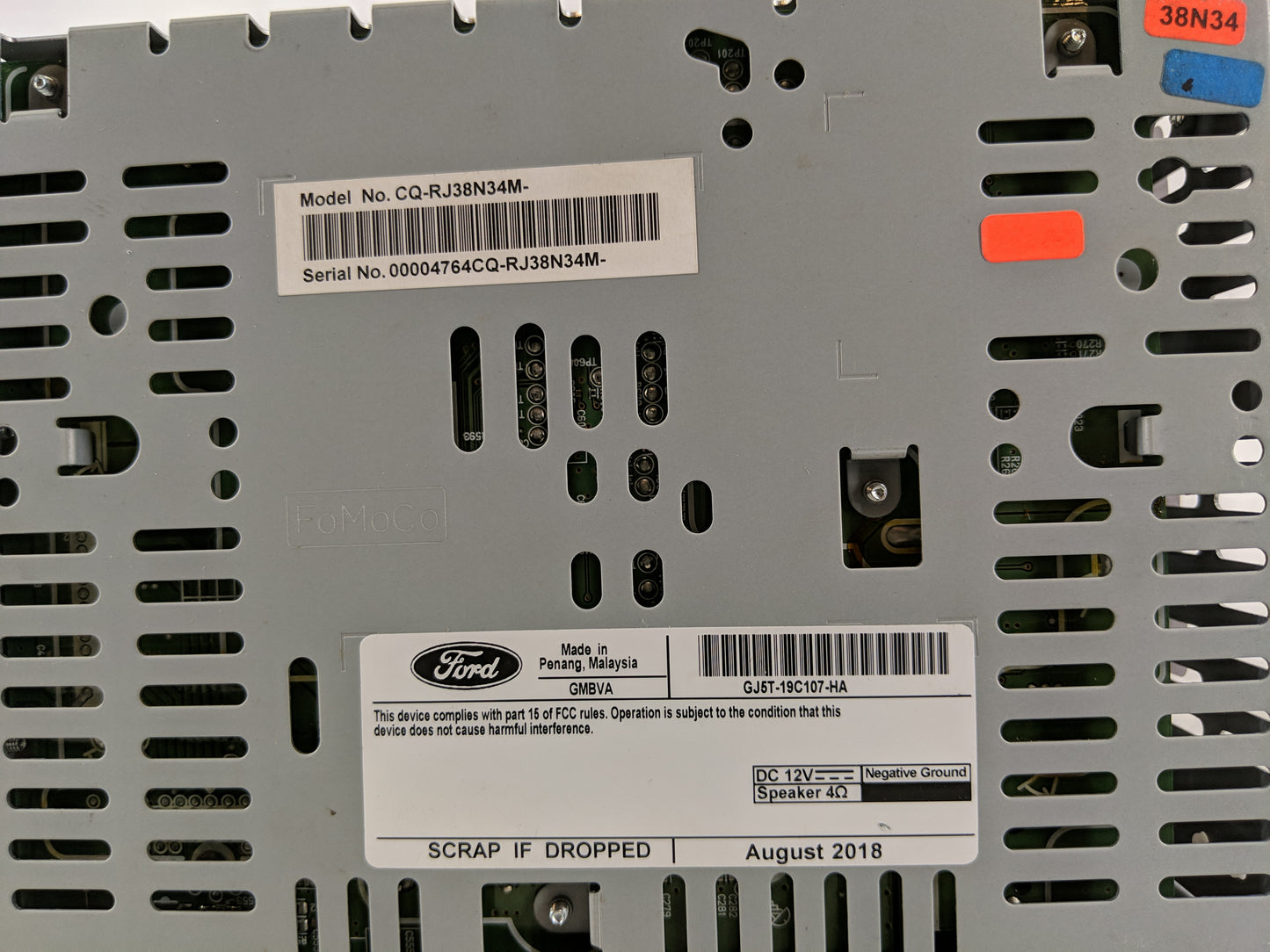 2019 Ford Escape Radio AM FM Cd Player Receiver Replacement P/N:GJ5T-19C107-HA Fits OEM Used Auto Parts - Oemusedautoparts1.