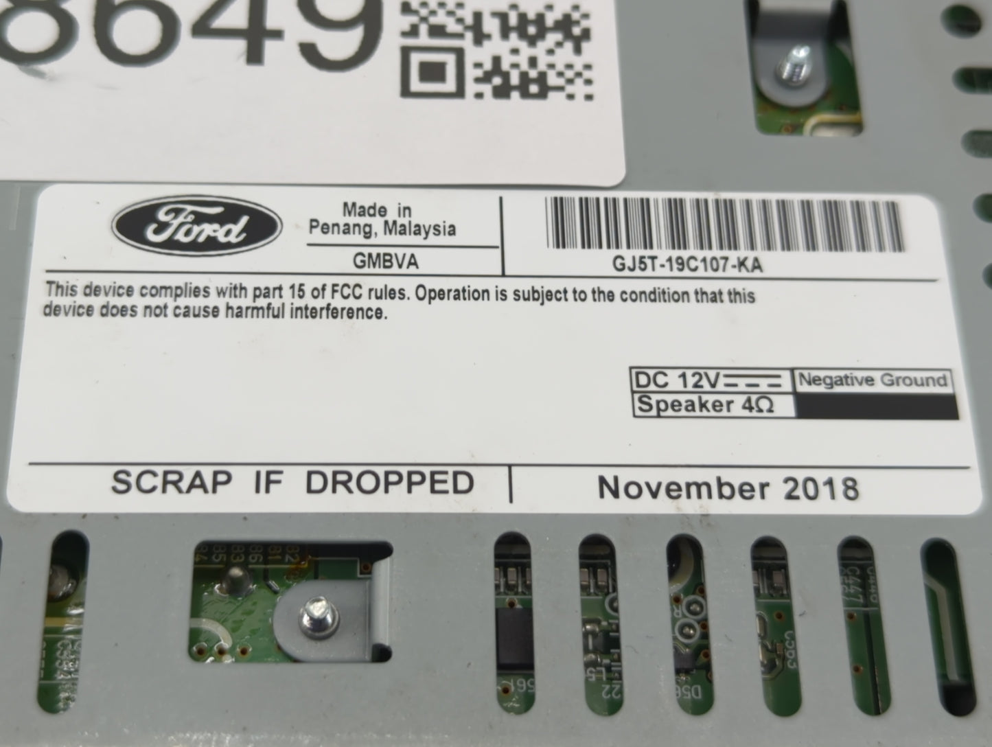2019 Ford Escape Radio AM FM Cd Player Receiver Replacement P/N:GJ5T-19C107-KA Fits OEM Used Auto Parts - Oemusedautoparts1.