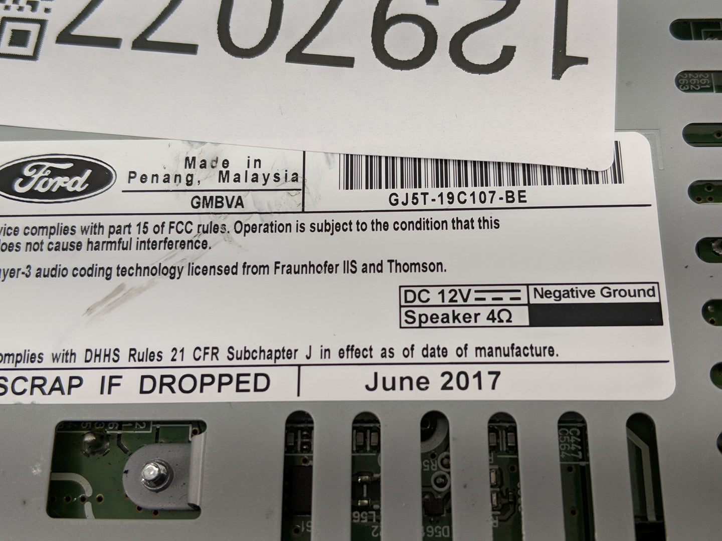 2015-2019 Ford Escape Radio AM FM Cd Player Receiver Replacement P/N:GJ5T-19C107-BE GJ5T-19C107-KA Fits OEM Used Auto Parts 