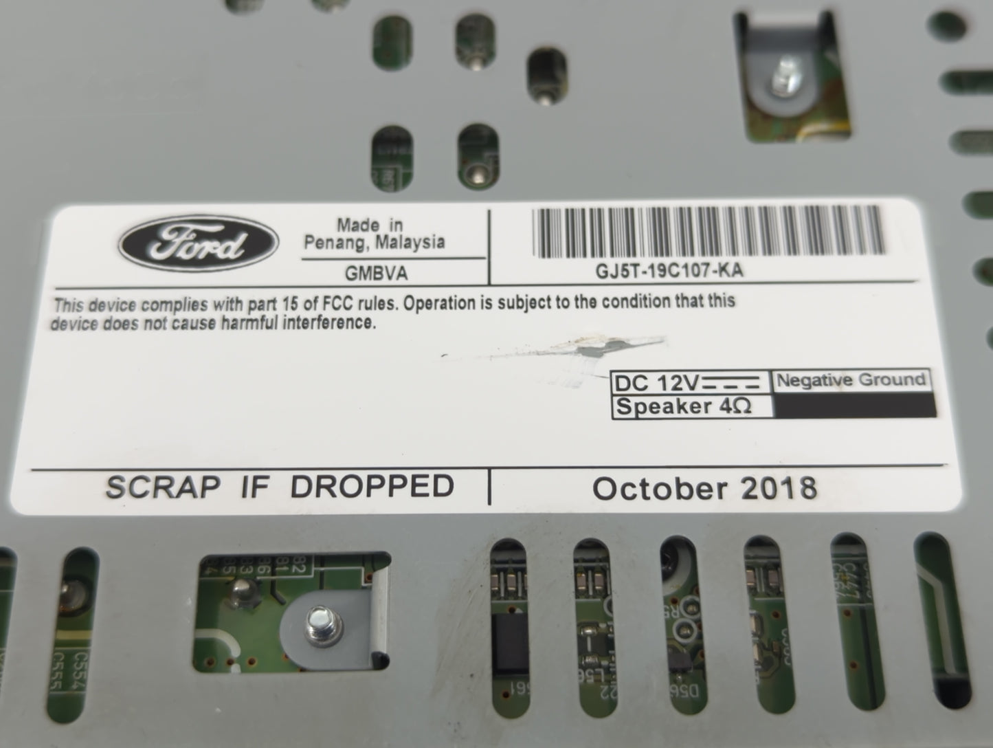 2019 Ford Escape Radio AM FM Cd Player Receiver Replacement P/N:GJ5T-19C107-KA Fits OEM Used Auto Parts - Oemusedautoparts1.