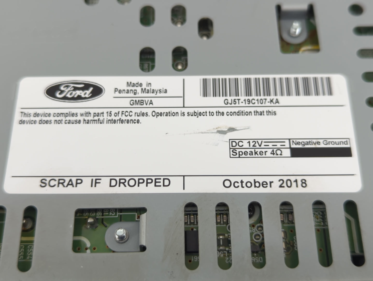 2019 Ford Escape Radio AM FM Cd Player Receiver Replacement P/N:GJ5T-19C107-KA Fits OEM Used Auto Parts - Oemusedautoparts1.