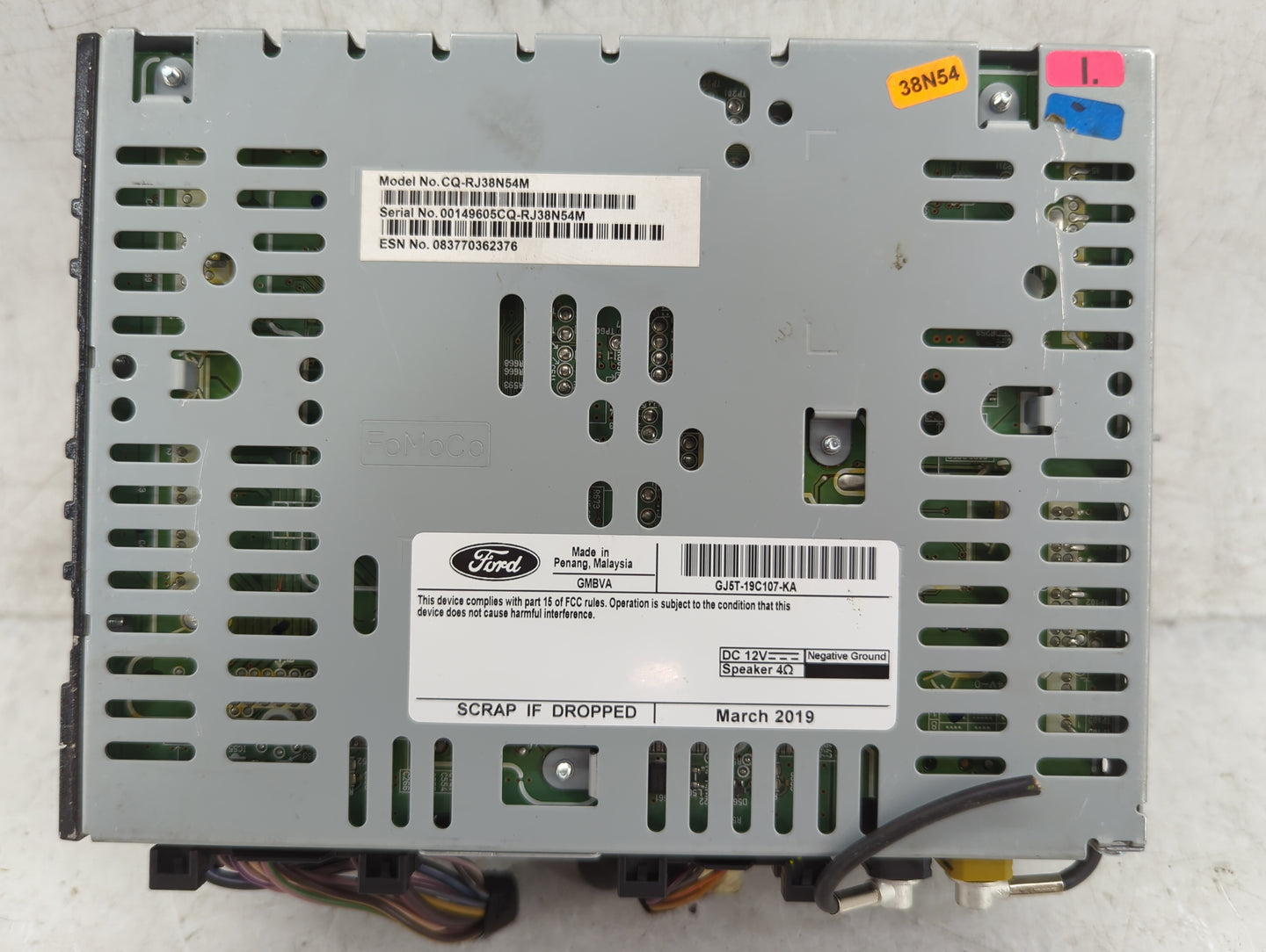 2019 Ford Escape Radio AM FM Cd Player Receiver Replacement P/N:GJ5T-19C107-KA Fits OEM Used Auto Parts - Oemusedautoparts1.