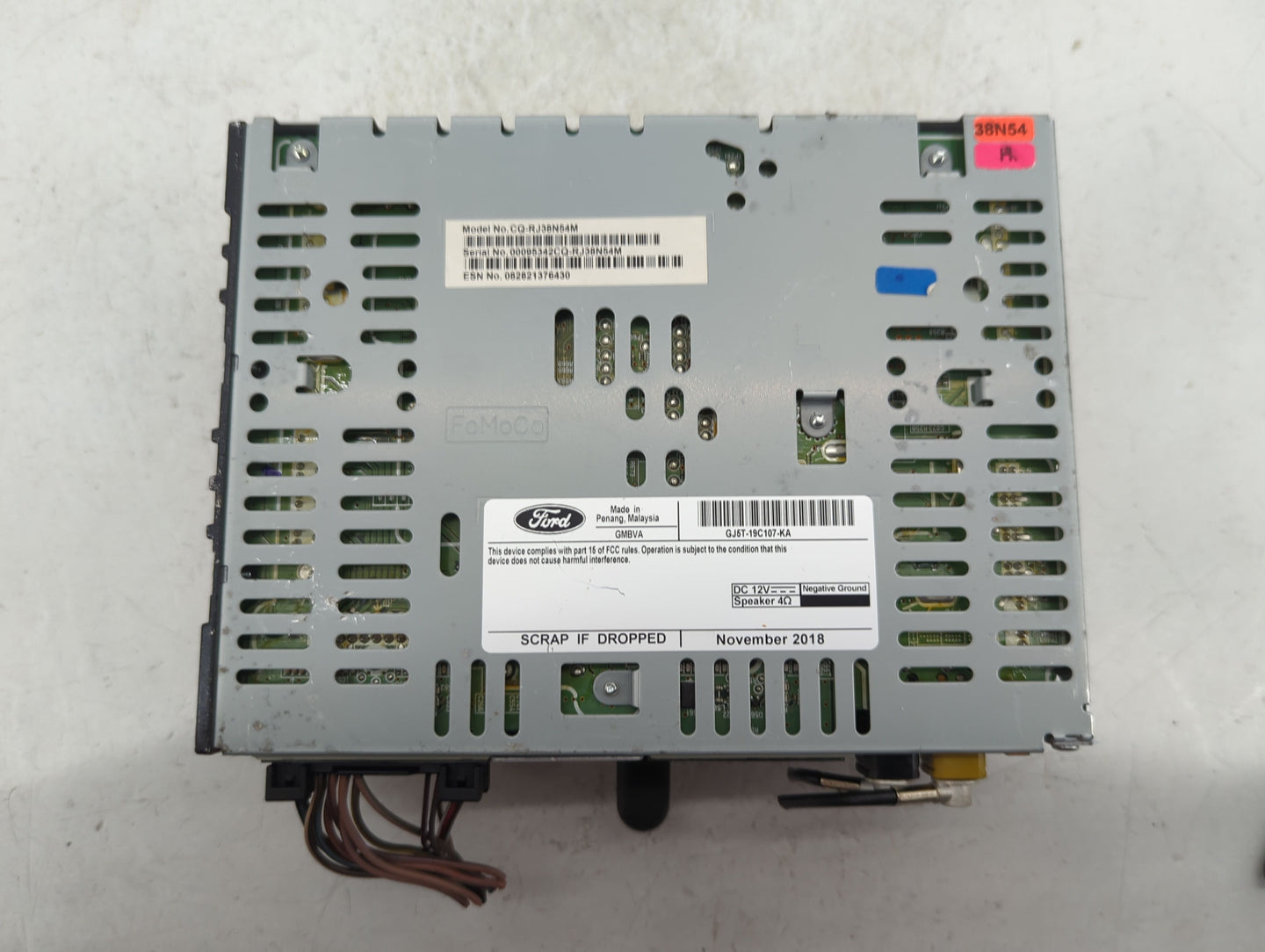 2017-2019 Ford Escape Radio AM FM Cd Player Receiver Replacement P/N:GJ5T-19C107-KA Fits Fits 2017 2018 2019 OEM Used Auto P