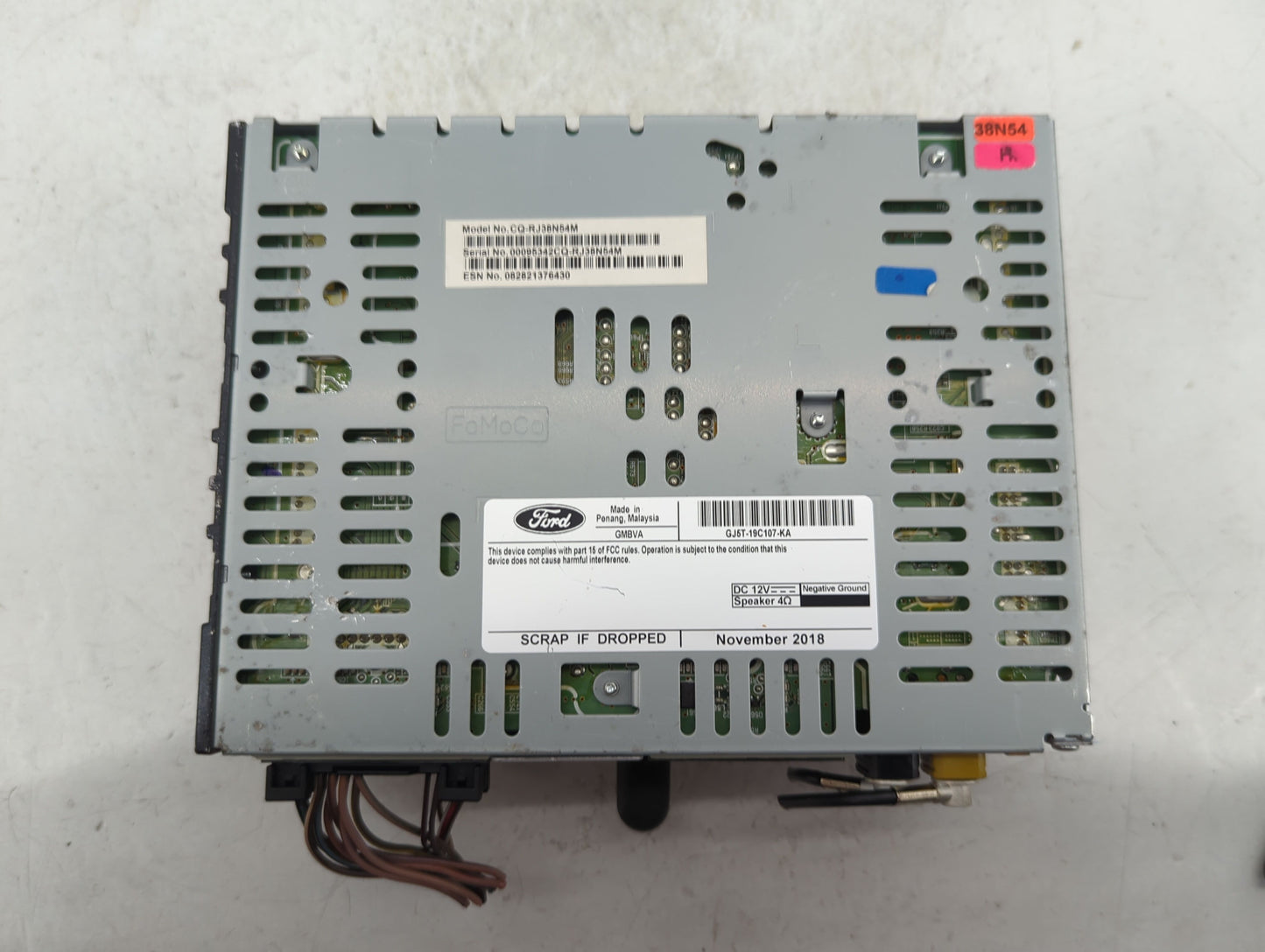 2017-2019 Ford Escape Radio AM FM Cd Player Receiver Replacement P/N:GJ5T-19C107-KA Fits Fits 2017 2018 2019 OEM Used Auto P