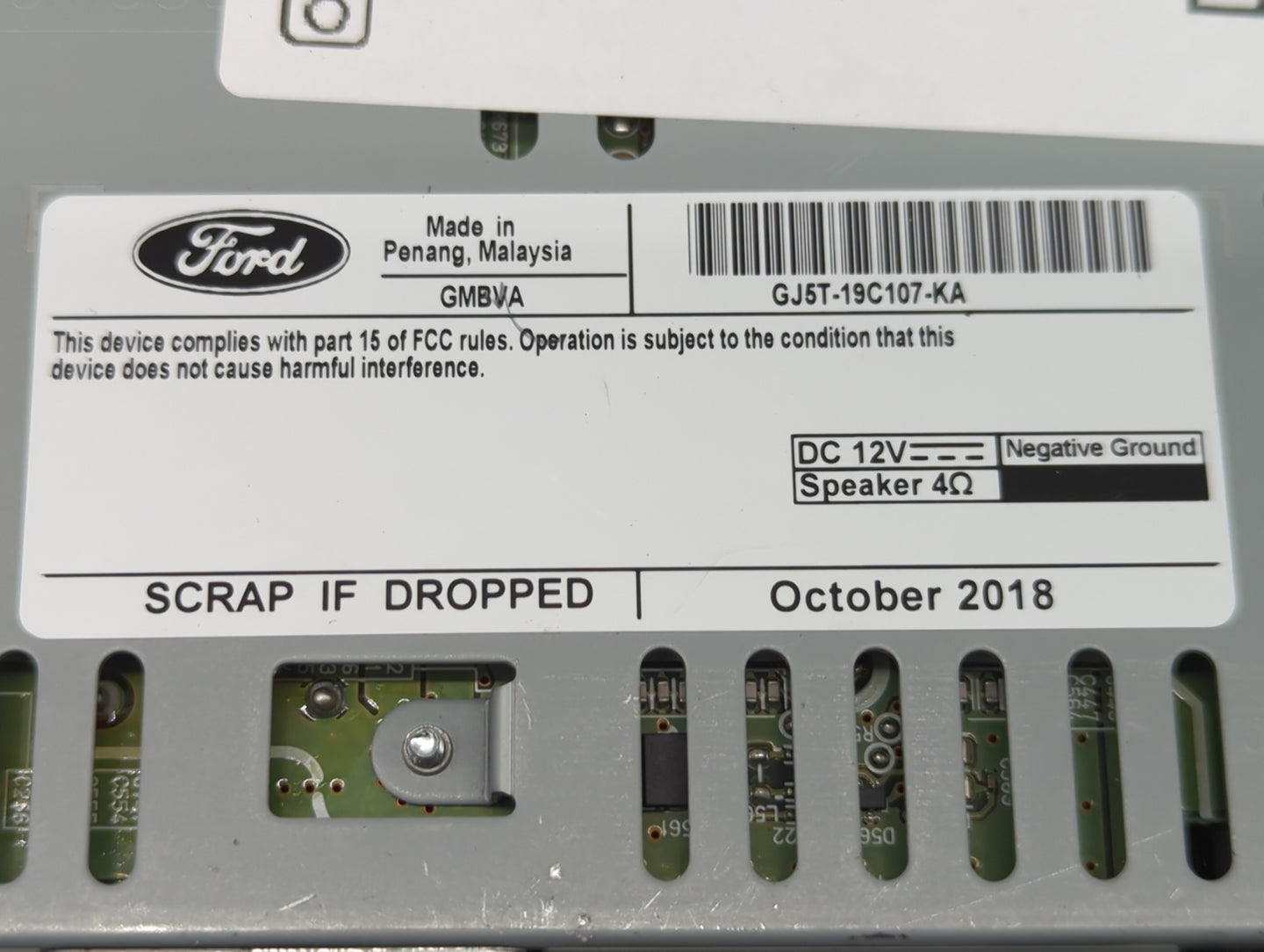 2015-2019 Ford Escape Radio AM FM Cd Player Receiver Replacement P/N:GJ5T-19C107-KA Fits Fits 2015 2016 2017 2018 2019 OEM U