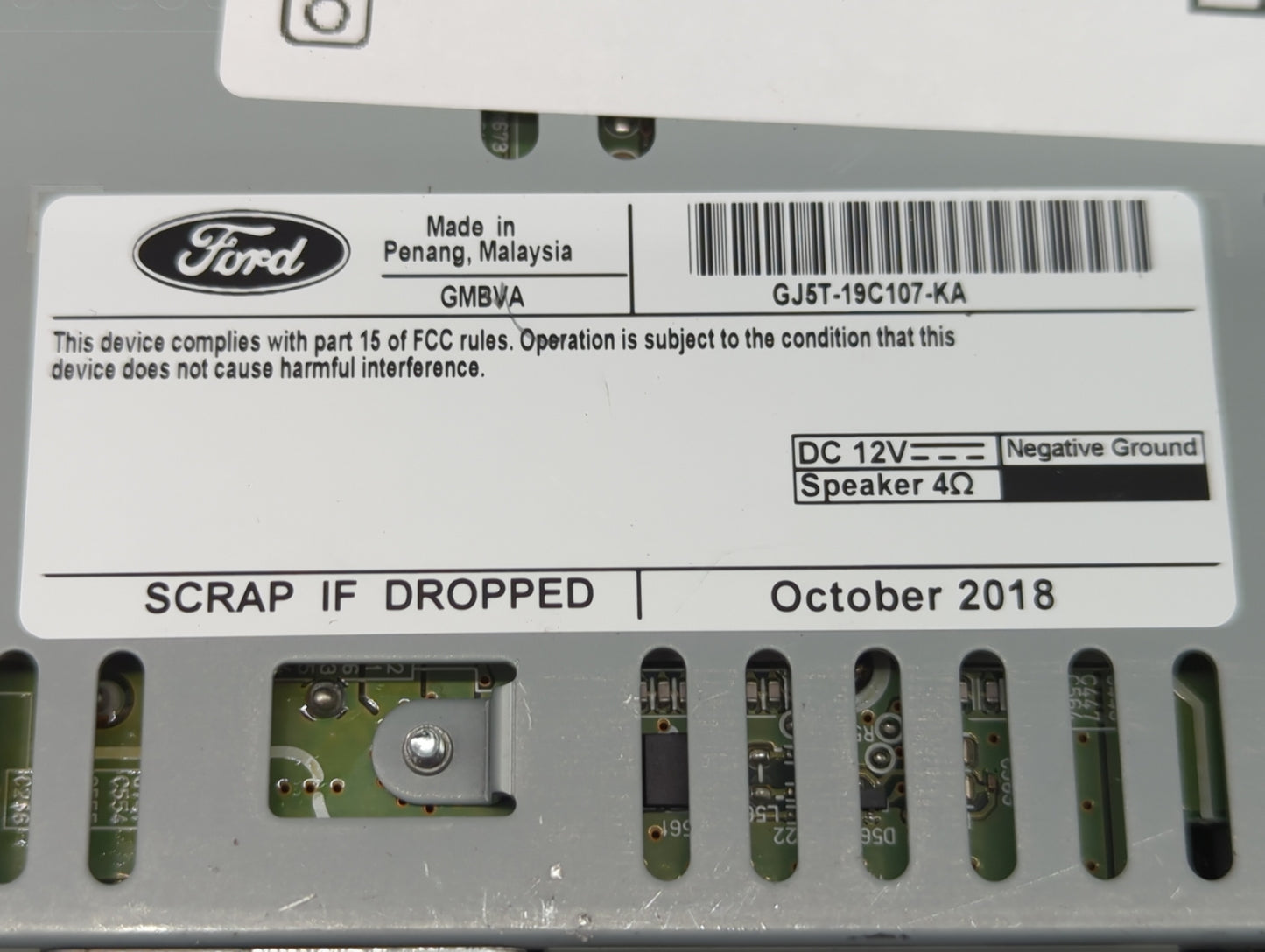 2015-2019 Ford Escape Radio AM FM Cd Player Receiver Replacement P/N:GJ5T-19C107-KA Fits Fits 2015 2016 2017 2018 2019 OEM U