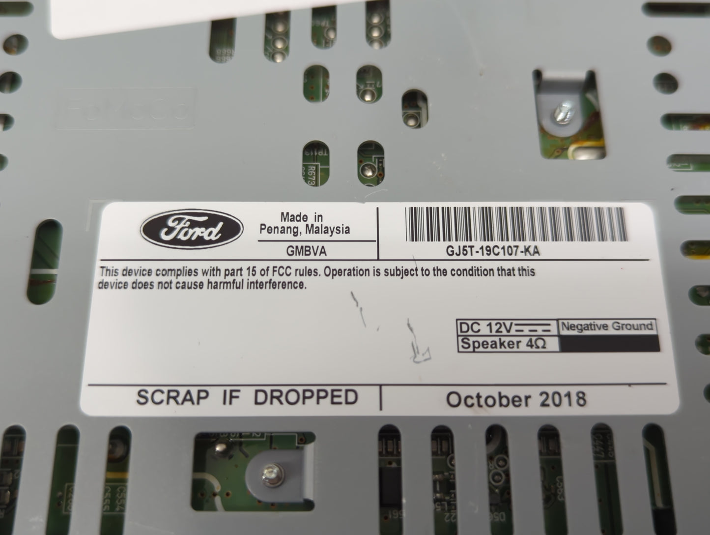 2019 Ford Escape Radio AM FM Cd Player Receiver Replacement P/N:GJ5T-19C107-KA Fits OEM Used Auto Parts - Oemusedautoparts1.