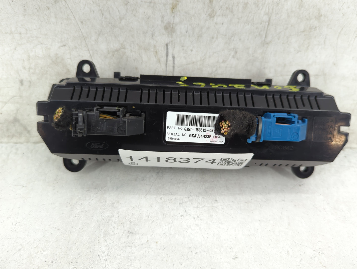 2018-2019 Ford Escape Climate Control Module Temperature AC/Heater Replacement P/N:GJ5T-18C612-CK Fits Fits 2018 2019 OEM Us