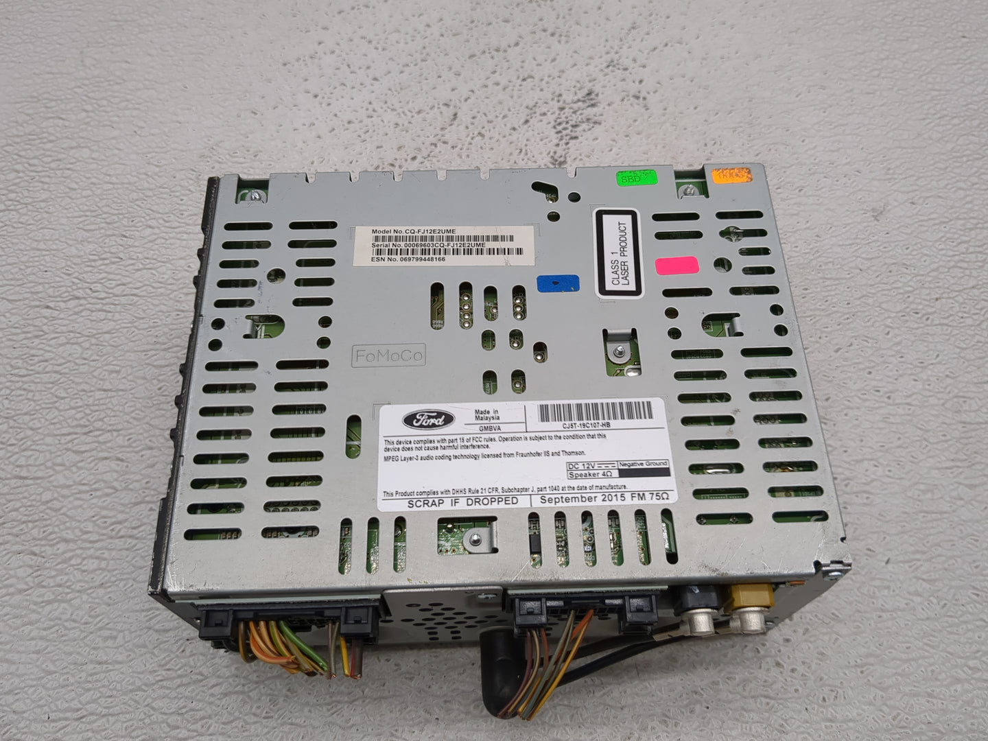 2015-2019 Ford Escape Radio AM FM Cd Player Receiver Replacement P/N:CJ5T-19C107-HB Fits Fits 2015 2016 2017 2018 2019 OEM U