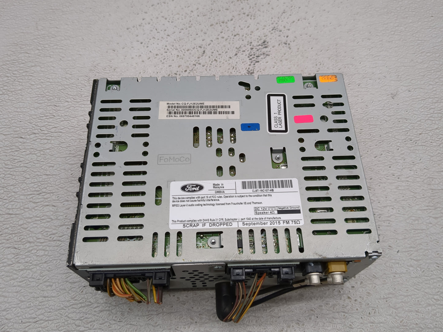 2015-2019 Ford Escape Radio AM FM Cd Player Receiver Replacement P/N:CJ5T-19C107-HB Fits Fits 2015 2016 2017 2018 2019 OEM U