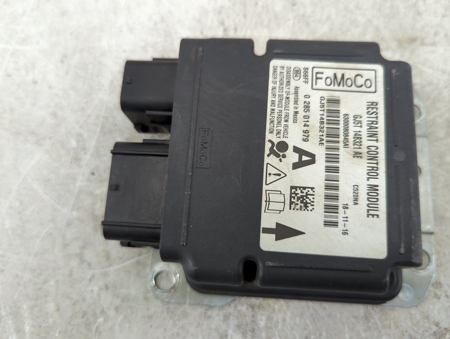 2015-2019 Ford Escape Srs Safety Restraint System Module - Oemusedautoparts1.com