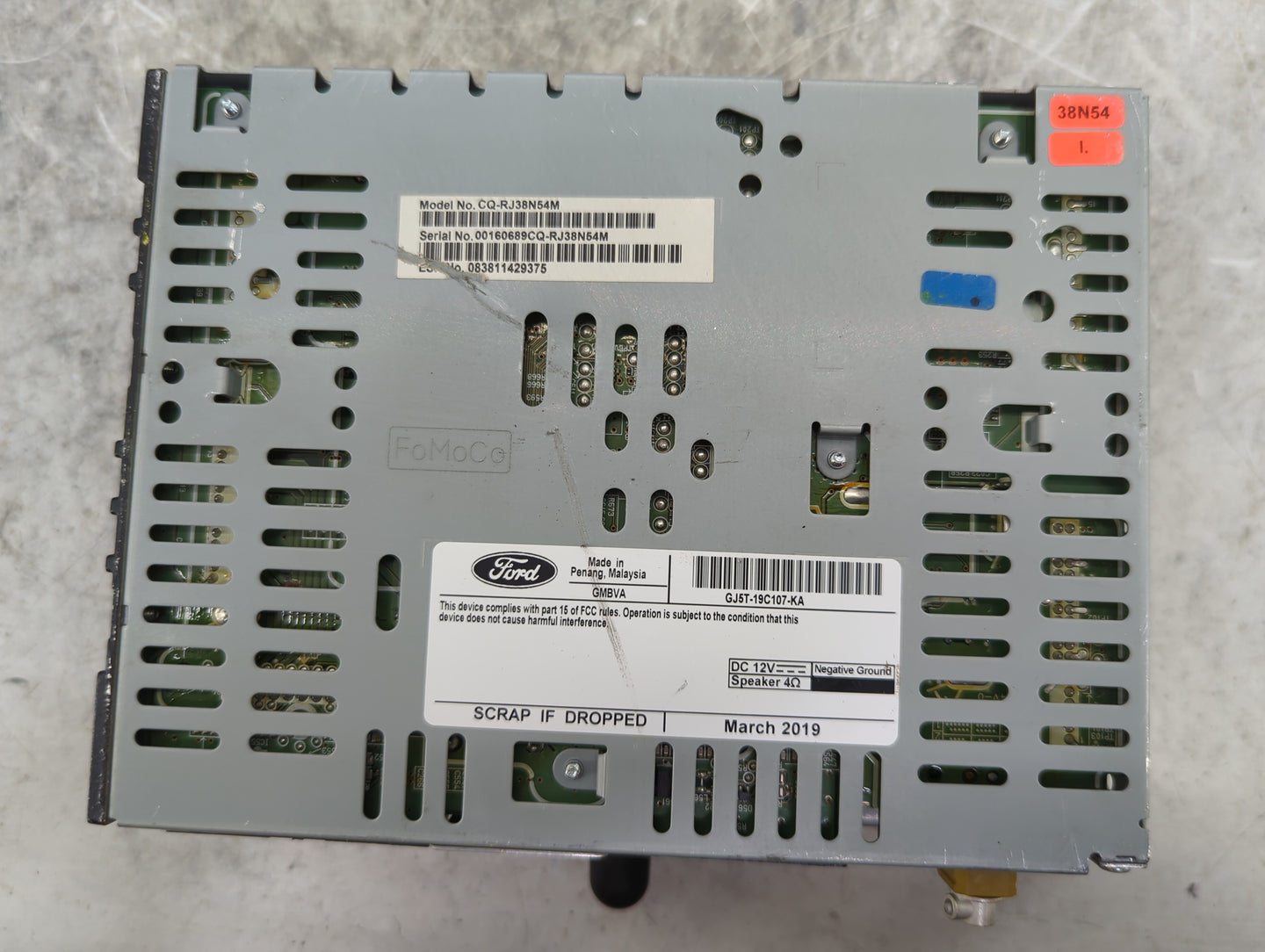 2017-2019 Ford Escape Radio AM FM Cd Player Receiver Replacement P/N:CQ-RJ38N54M GJ5T-19C107-KA Fits Fits 2017 2018 2019 OEM