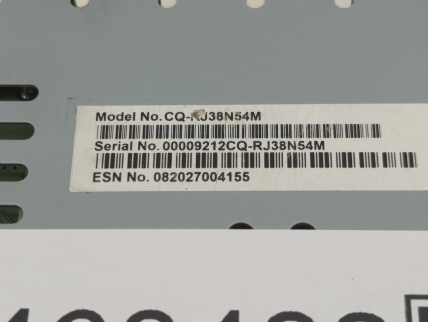 2019 Ford Escape Radio AM FM Cd Player Receiver Replacement P/N:CQ-RJ38N54M 00009212CQ-RJ38N54M, 082027004155 Fits OEM Used 