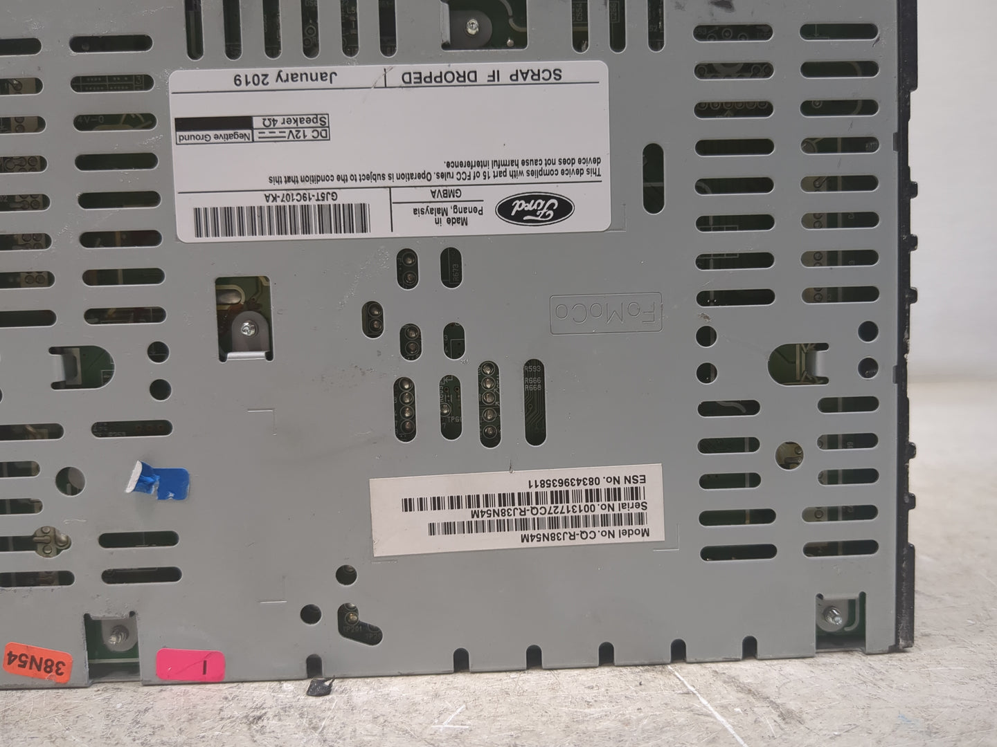 2019 Ford Escape Radio AM FM Cd Player Receiver Replacement P/N:GJ5T-19C107-KA CQ-RJ38N54M Fits OEM Used Auto Parts - Oemuse
