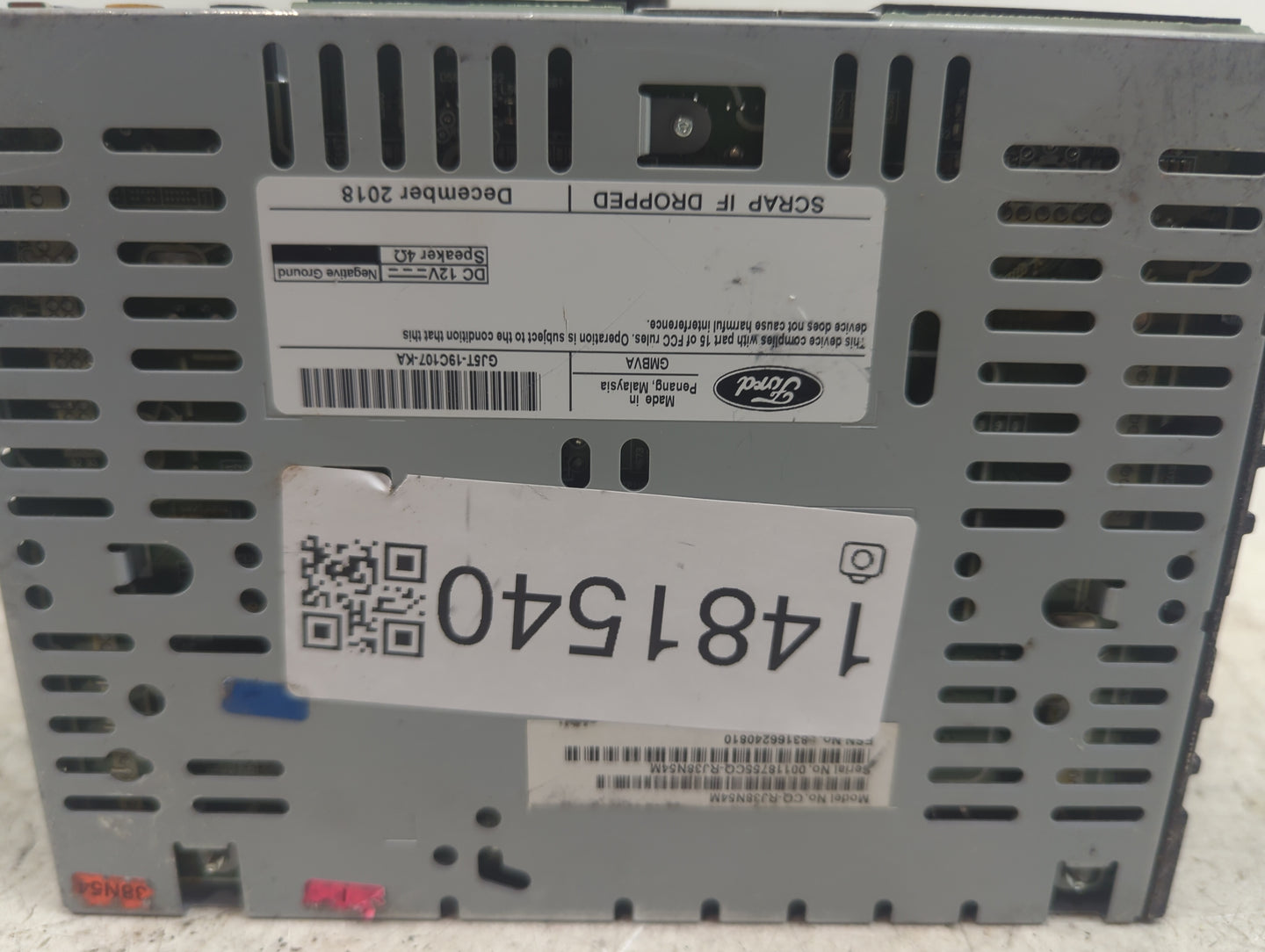 2019 Ford Escape Radio AM FM Cd Player Receiver Replacement P/N:GJ5T-19C107-KA RJ2BN4M Fits OEM Used Auto Parts - Oemusedaut