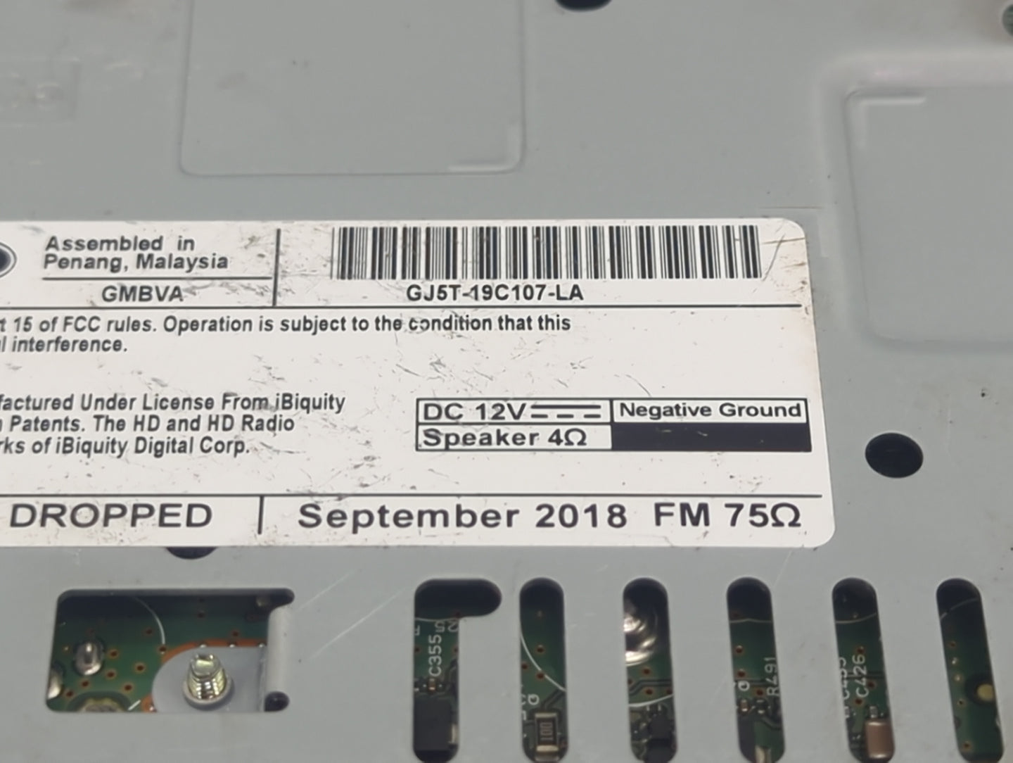 2019 Ford Escape Radio AM FM Cd Player Receiver Replacement P/N:GJ5T-19C107-LA Fits OEM Used Auto Parts - Oemusedautoparts1.