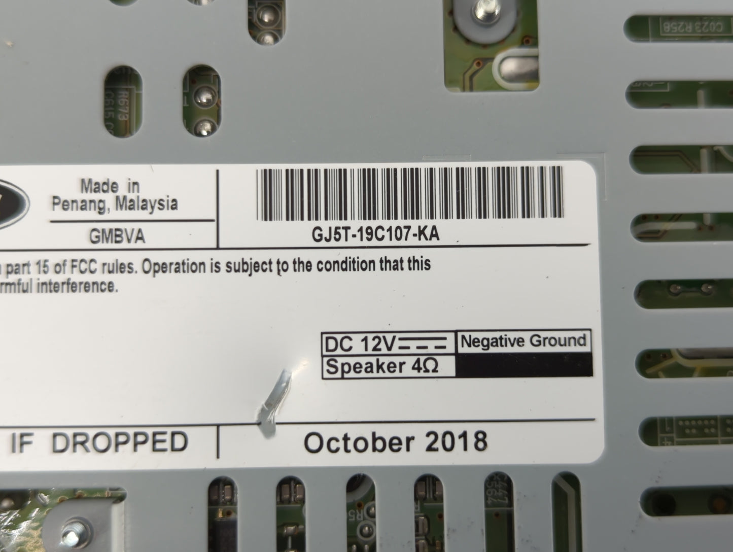 2019 Ford Escape Radio AM FM Cd Player Receiver Replacement P/N:GJ5T-19C107-HA GJ5T-19C107-KA Fits OEM Used Auto Parts - Oem