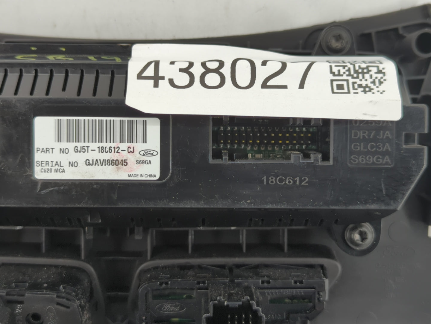 2018-2019 Ford Escape Climate Control Module Temperature AC/Heater Replacement P/N:GJ5T-18C612-CJ GJ5T-18C612-CH Fits OEM Us