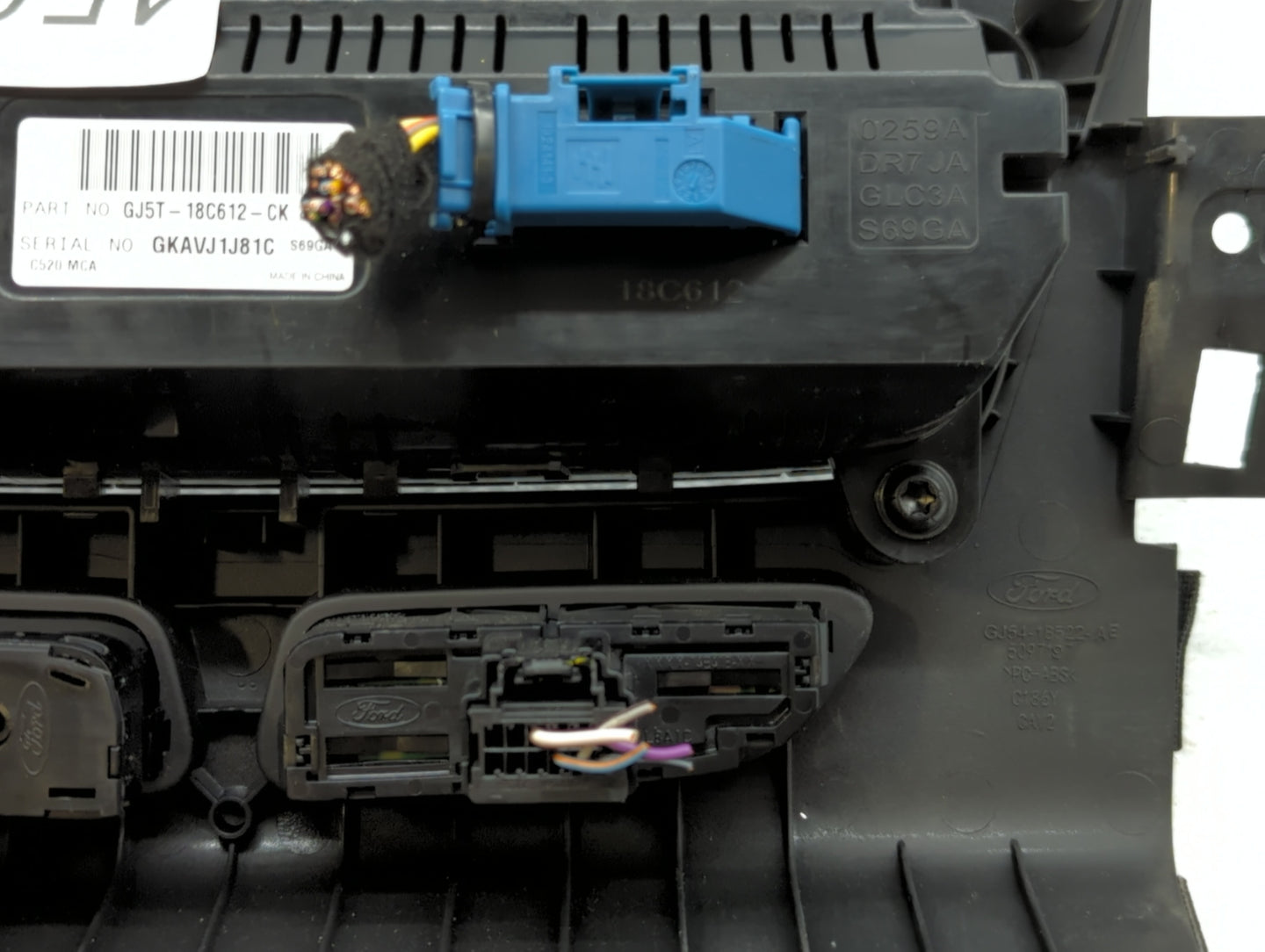 2018-2019 Ford Escape Climate Control Module Temperature AC/Heater Replacement P/N:GJ5T-18C612-CK Fits Fits 2018 2019 OEM Us