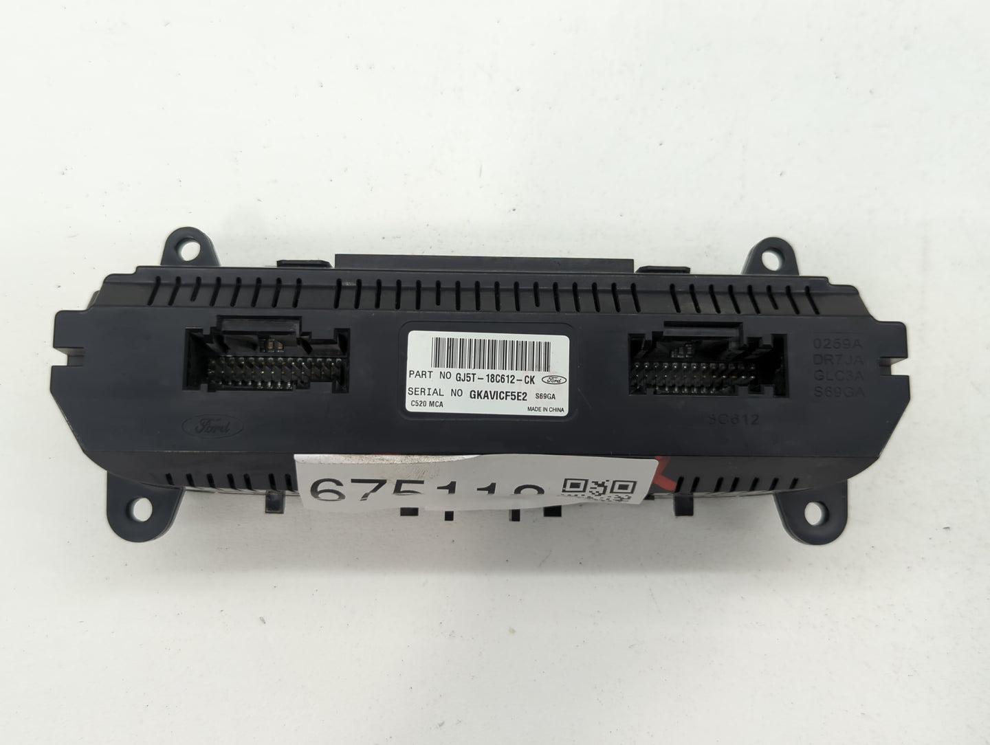 2018-2019 Ford Escape Climate Control Module Temperature AC/Heater Replacement P/N:GJ5T-18C612-CK Fits Fits 2018 2019 OEM Us