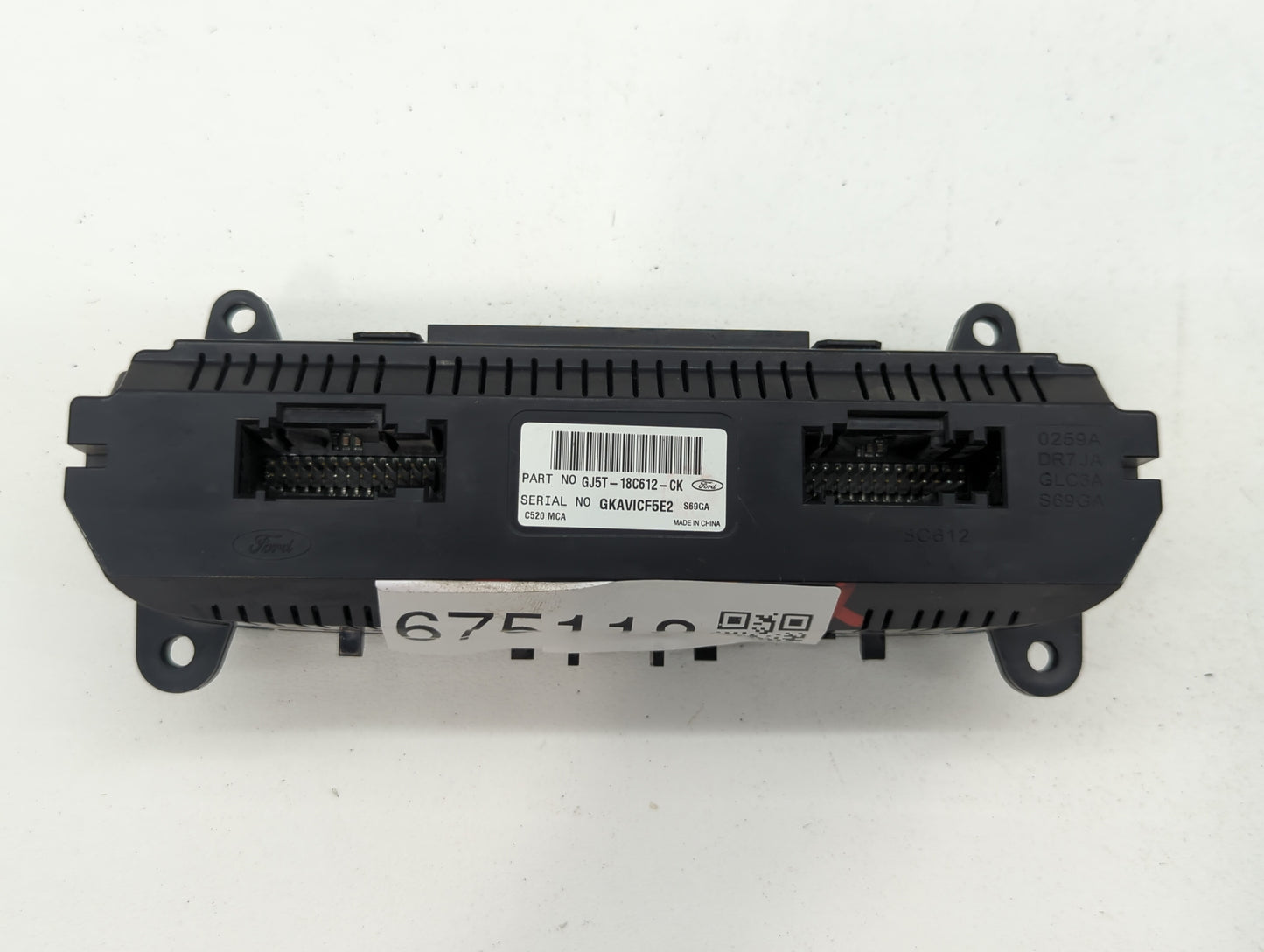 2018-2019 Ford Escape Climate Control Module Temperature AC/Heater Replacement P/N:GJ5T-18C612-CK Fits Fits 2018 2019 OEM Us