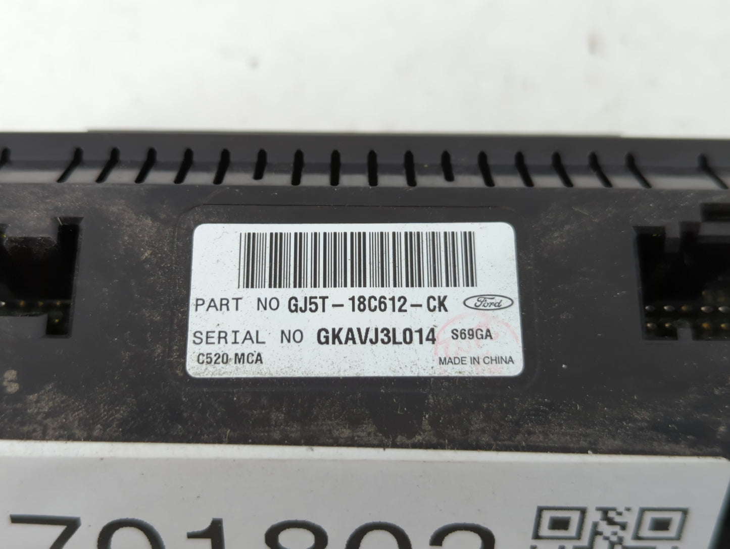 2018-2019 Ford Escape Climate Control Module Temperature AC/Heater Replacement P/N:GJ5T-18C612-CK Fits Fits 2018 2019 OEM Us