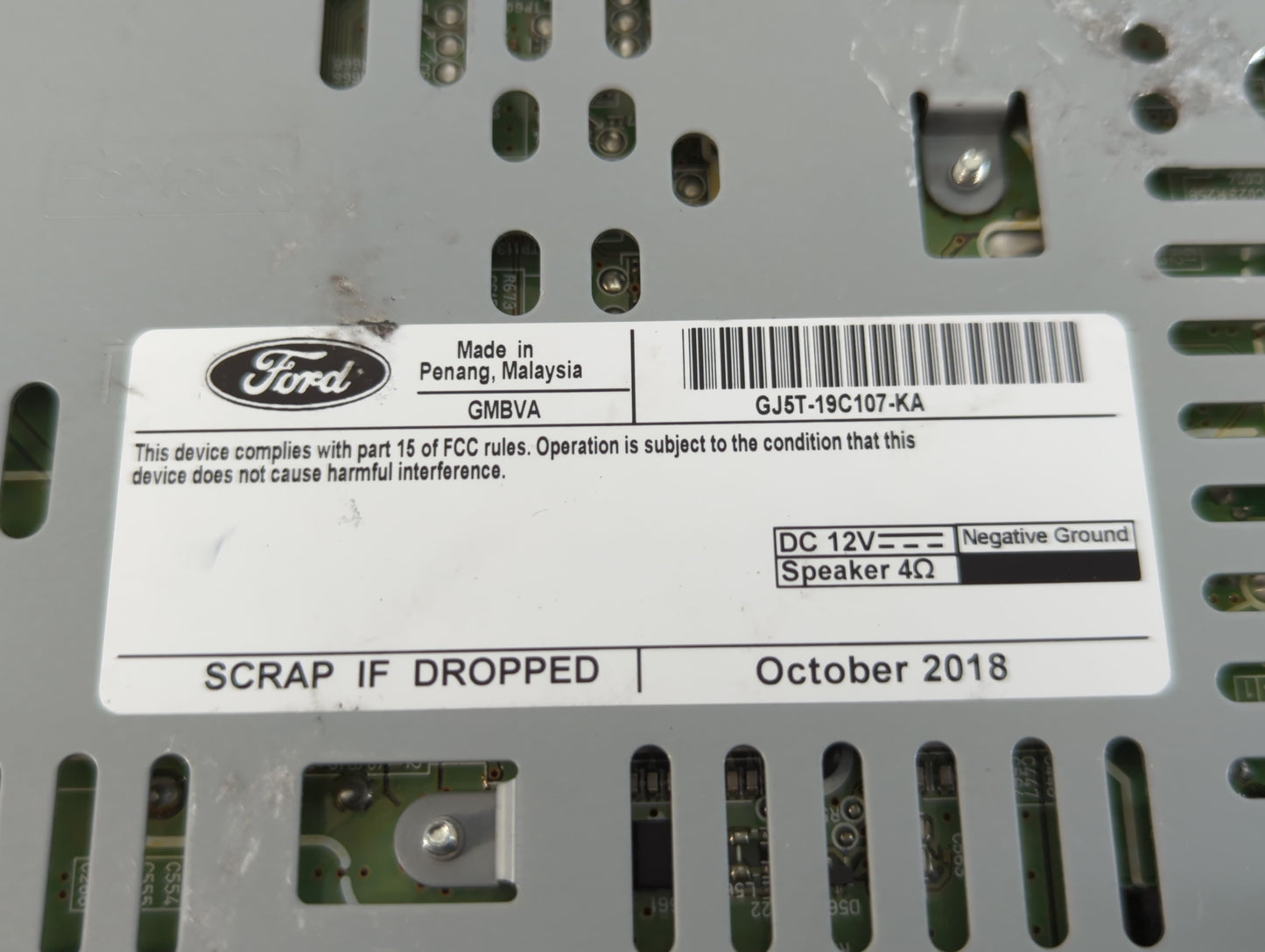 2019 Ford Escape Radio AM FM Cd Player Receiver Replacement P/N:GJ5T-19C107-KA Fits OEM Used Auto Parts - Oemusedautoparts1.