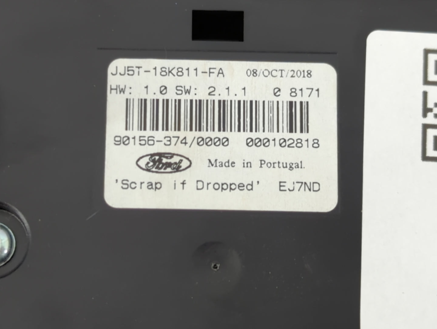 2017-2019 Ford Escape Radio AM FM Cd Player Receiver Replacement P/N:JJ5T-18K811-FA Fits Fits 2017 2018 2019 OEM Used Auto P