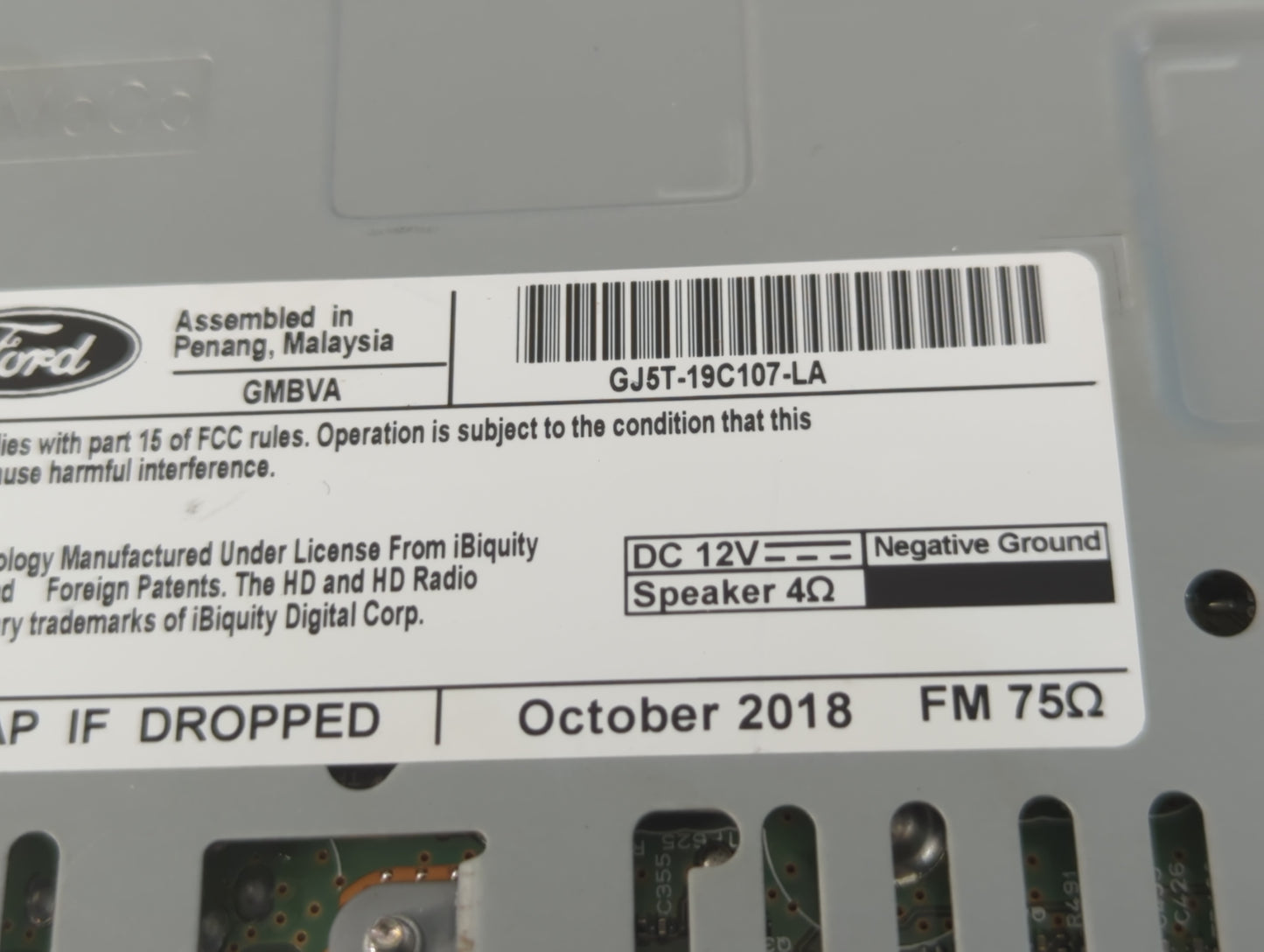 2019 Ford Escape Radio AM FM Cd Player Receiver Replacement P/N:GJ5T-19C107-LA Fits OEM Used Auto Parts - Oemusedautoparts1.