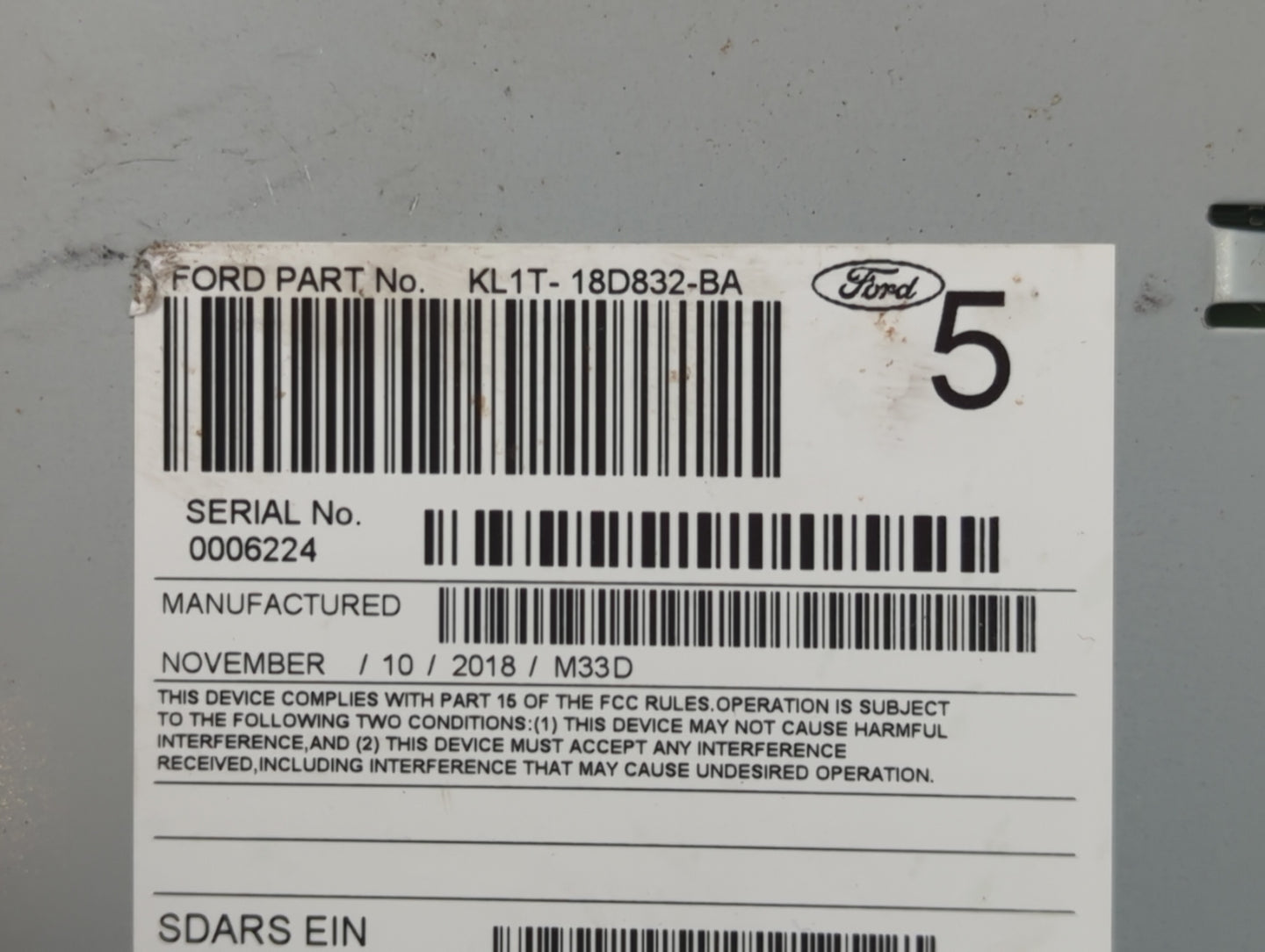 2018-2021 Ford Expedition Radio AM FM Cd Player Receiver Replacement P/N:KL1T-18D832-BA Fits Fits 2018 2019 2020 2021 OEM Us