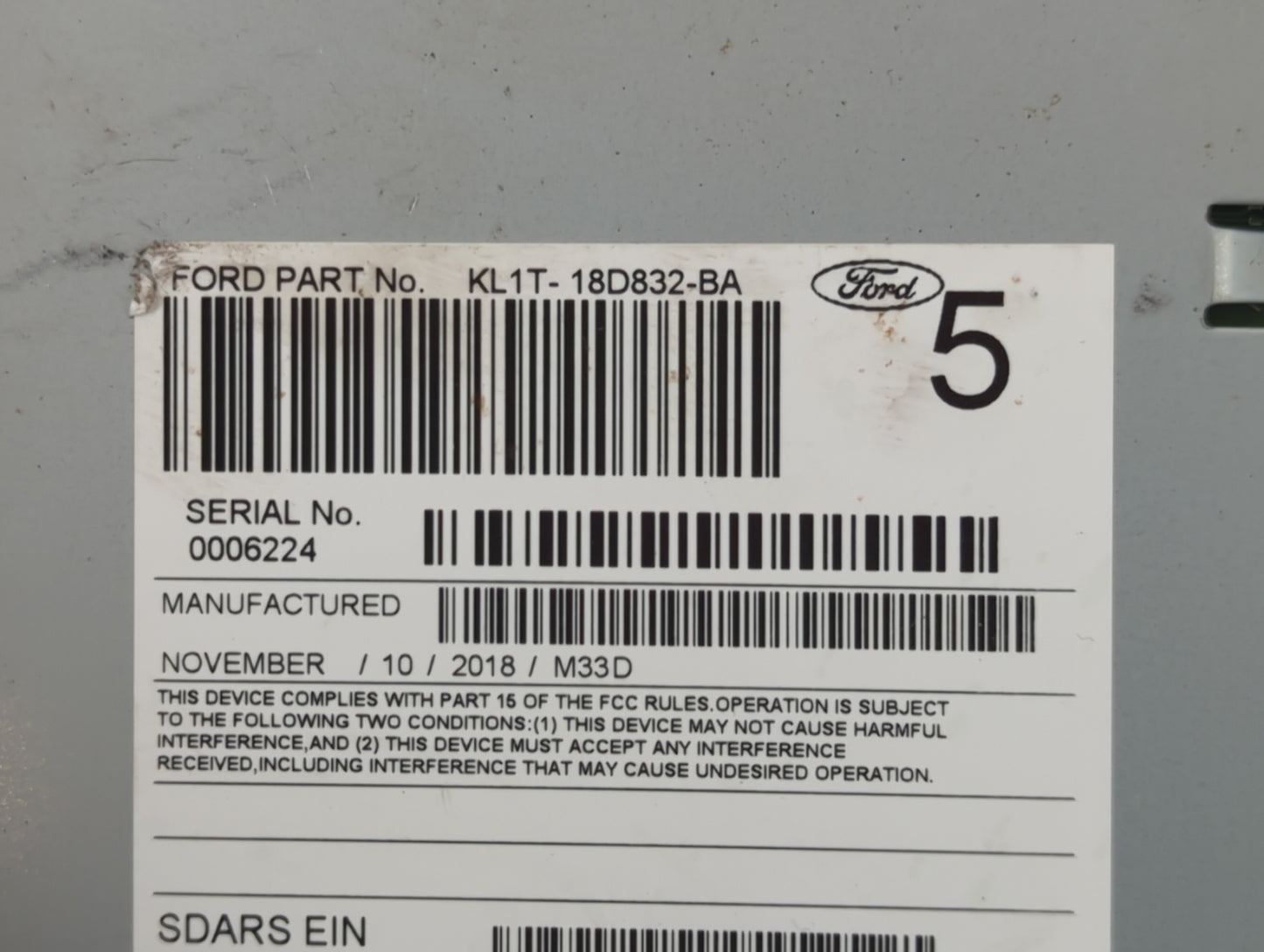 2018-2021 Ford Expedition Radio AM FM Cd Player Receiver Replacement P/N:KL1T-18D832-BA Fits Fits 2018 2019 2020 2021 OEM Us